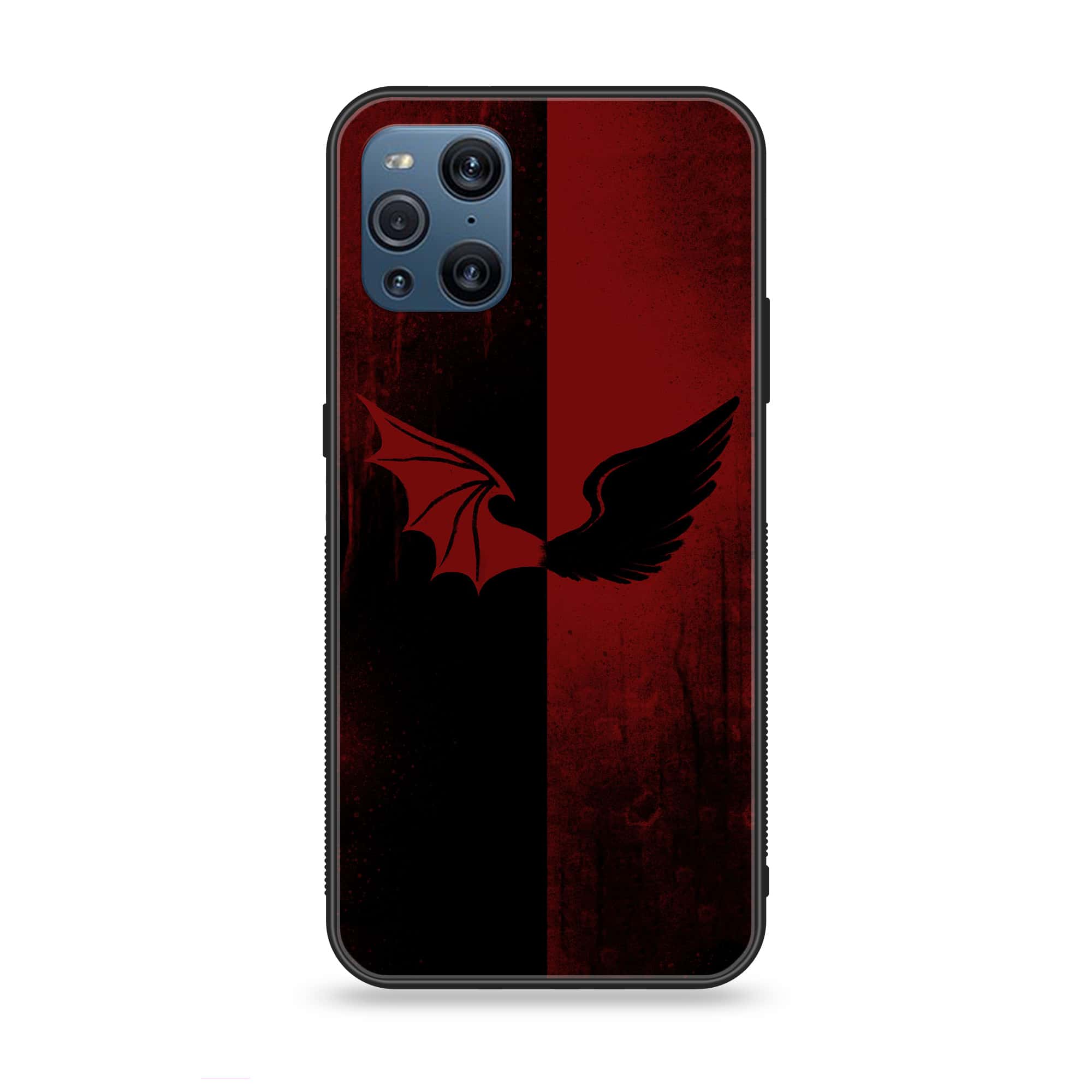 Oppo Find X3 - Angel Wings 2.0  Series - Premium Printed Glass soft Bumper shock Proof Case