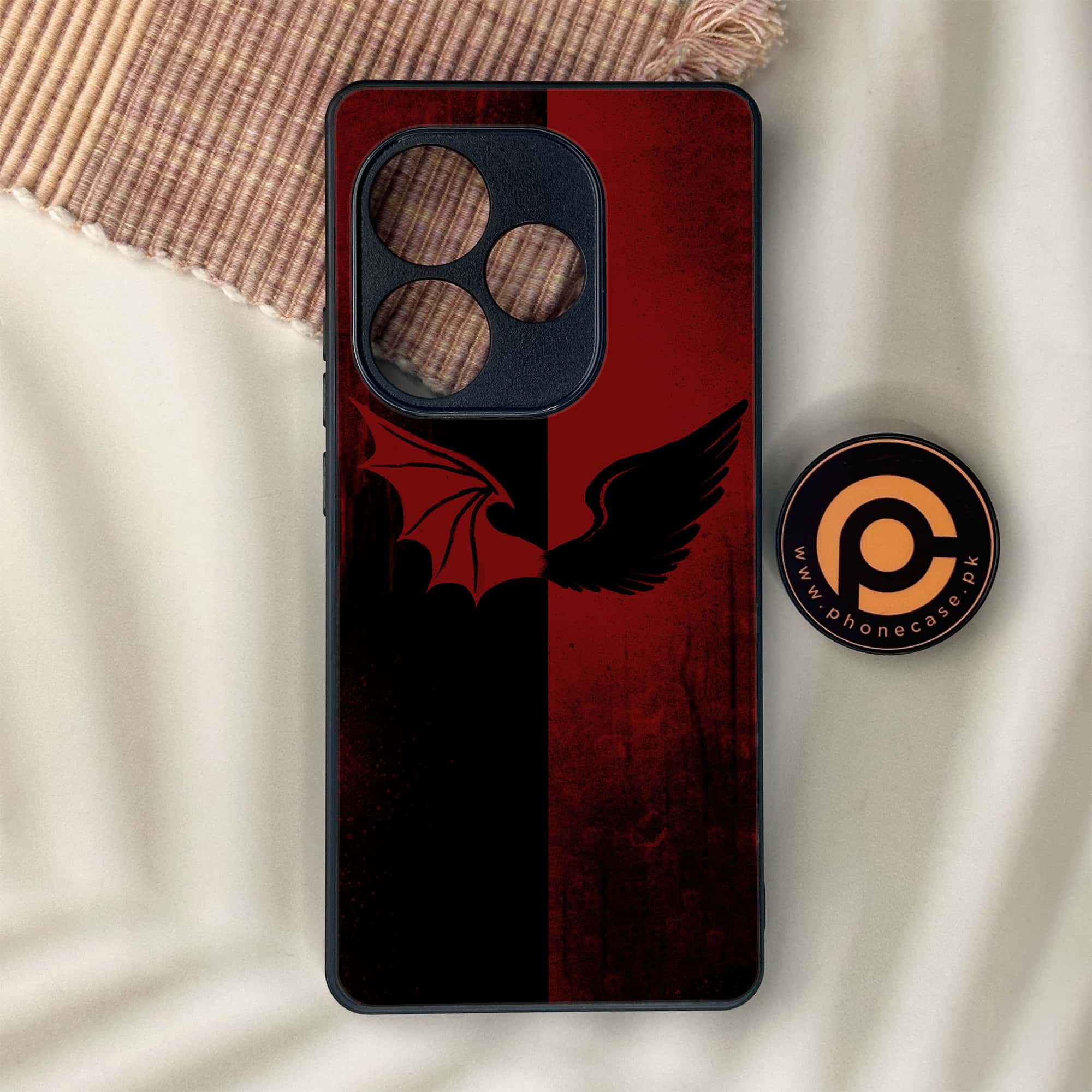 Realme GT 6 - Angel Wings 2.0 Series - Premium Metal Printed soft Bumper shock Proof Case