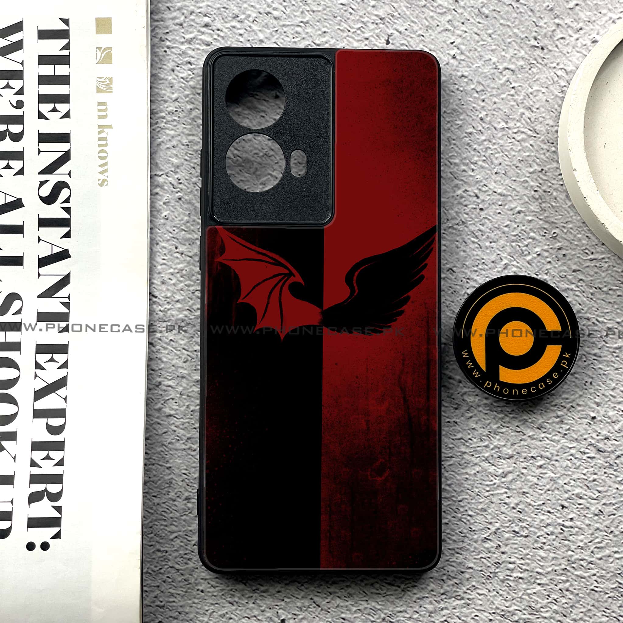 Moto G85 - Angel Wings 2.0 Series - Premium Printed Glass soft Bumper shock Proof Case