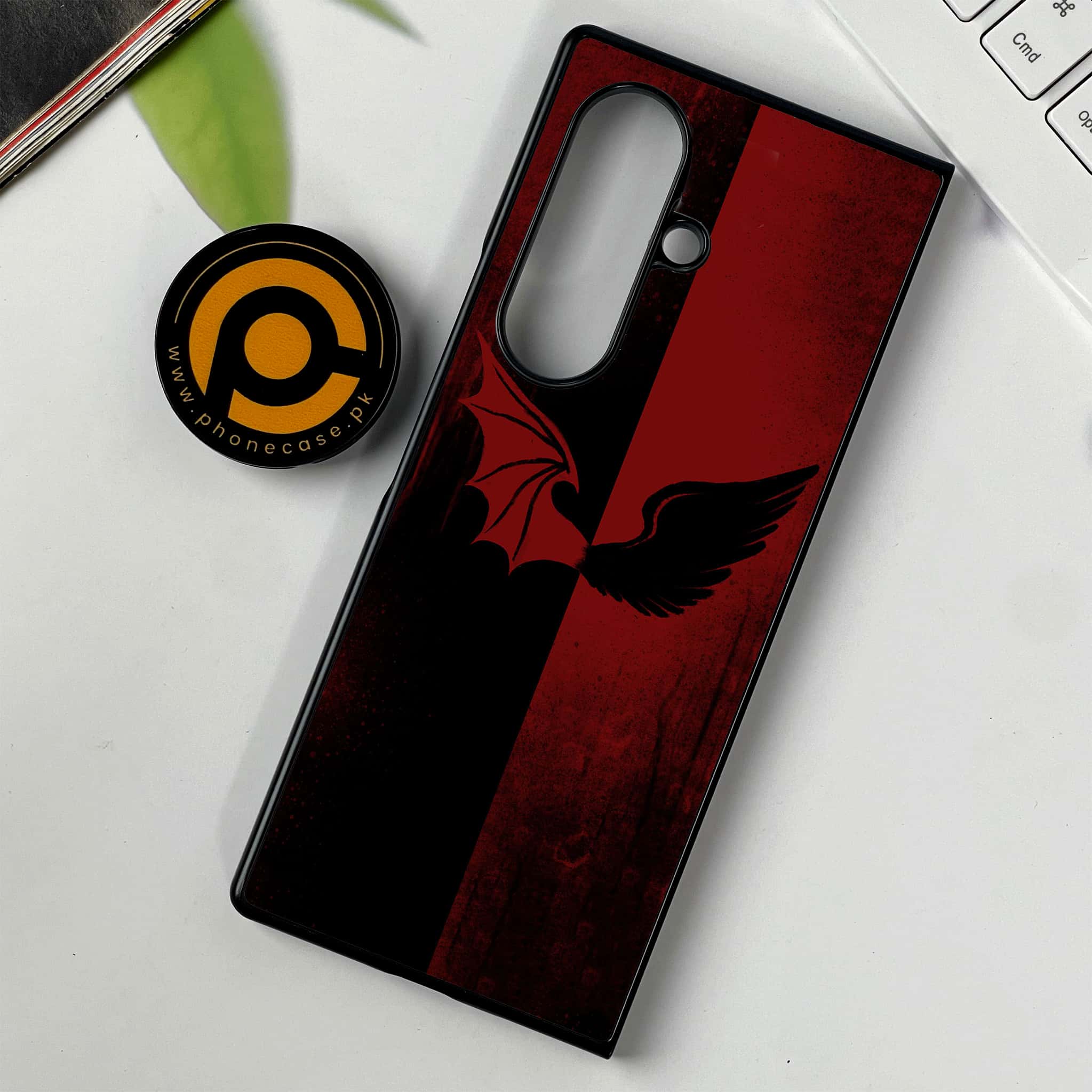 Samsung Galaxy Z Fold 7 - Angel Wings 2.0 Series - Premium Metal Printed soft Bumper shock Proof Case