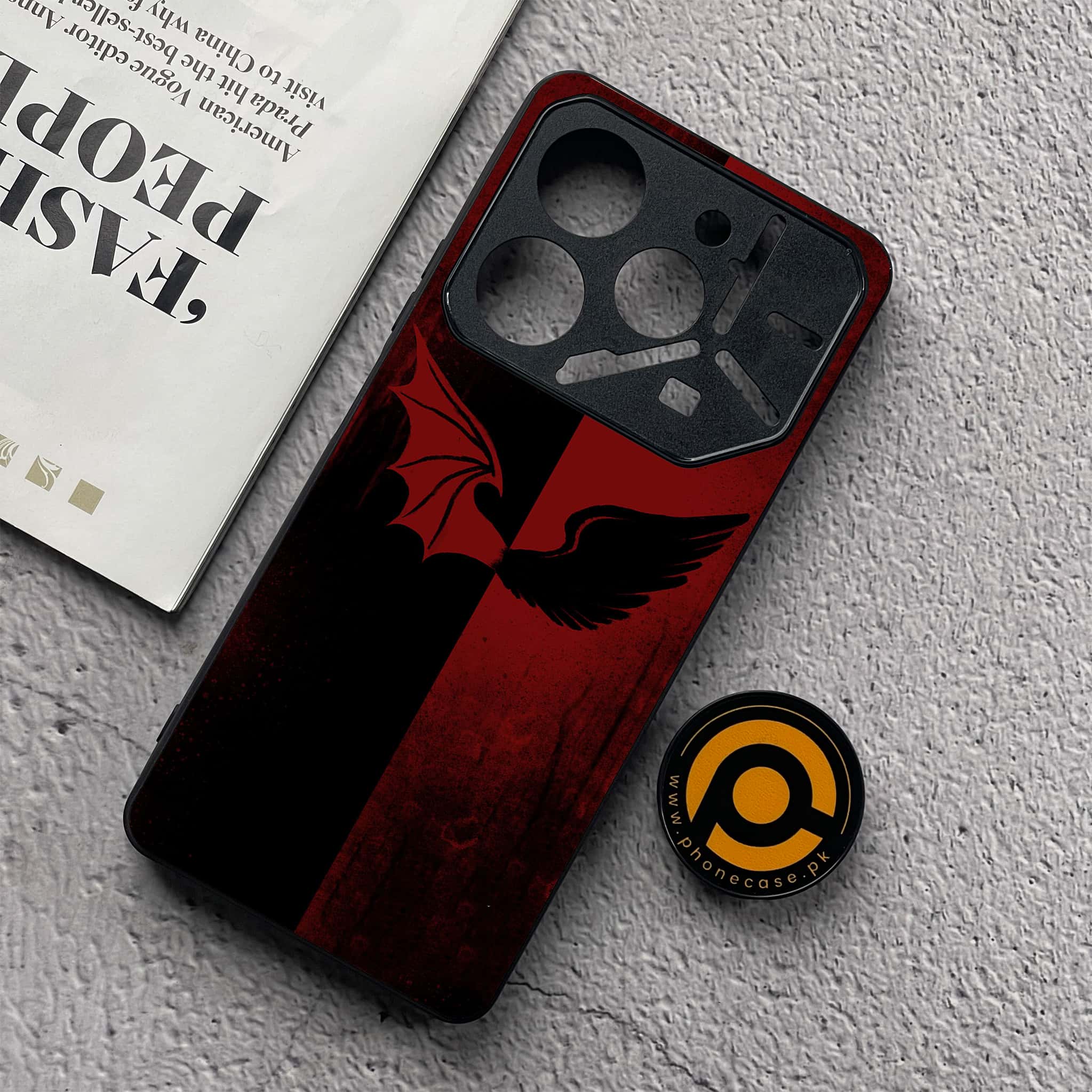 Tecno Pova 6 Neo - Angel Wings 2.0 Series - Premium Metal  Printed soft Bumper shock Proof Case