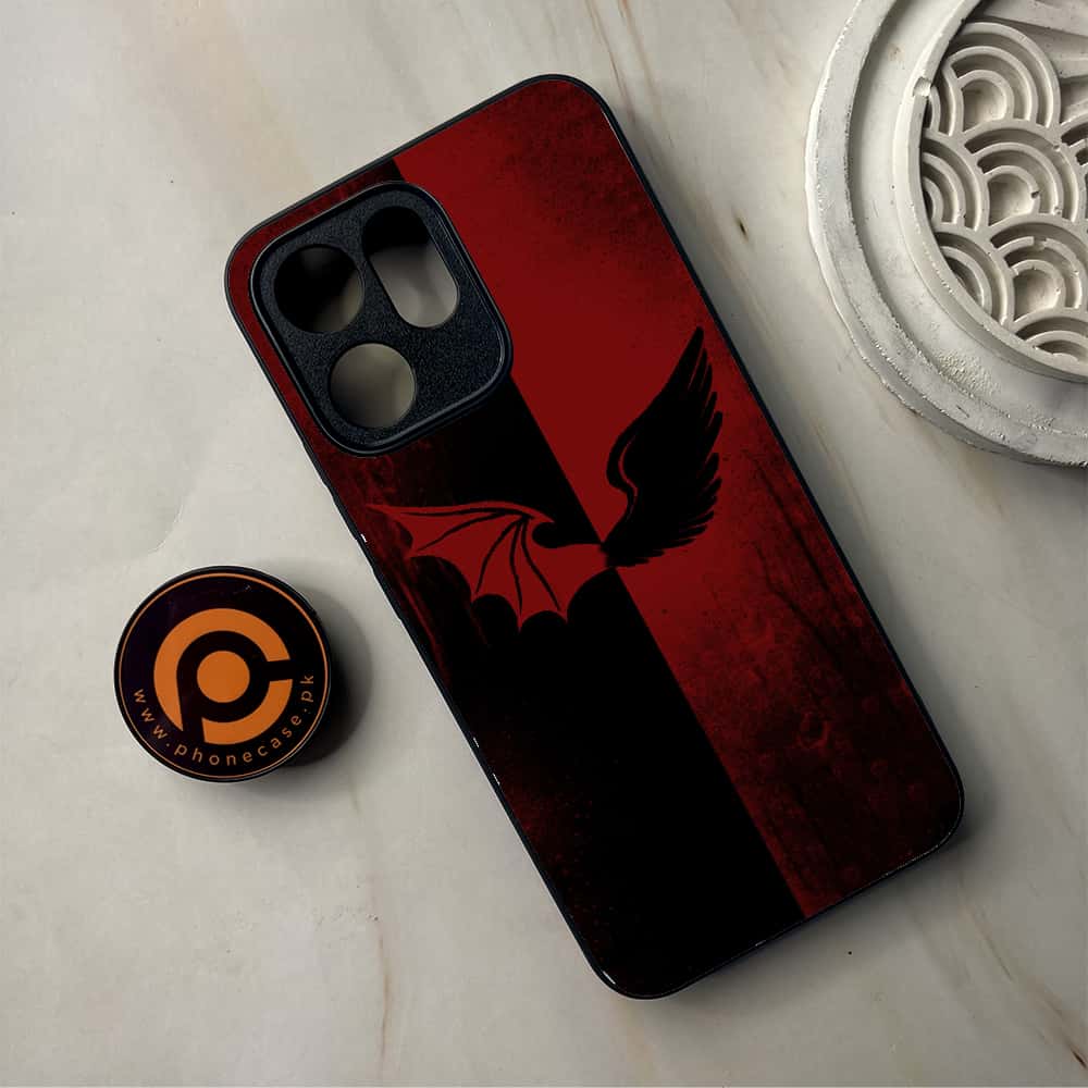 Oppo Reno 14F - Angel Wings 2.0 Series - Premium Metal Printed Soft Bumper Shockproof Case