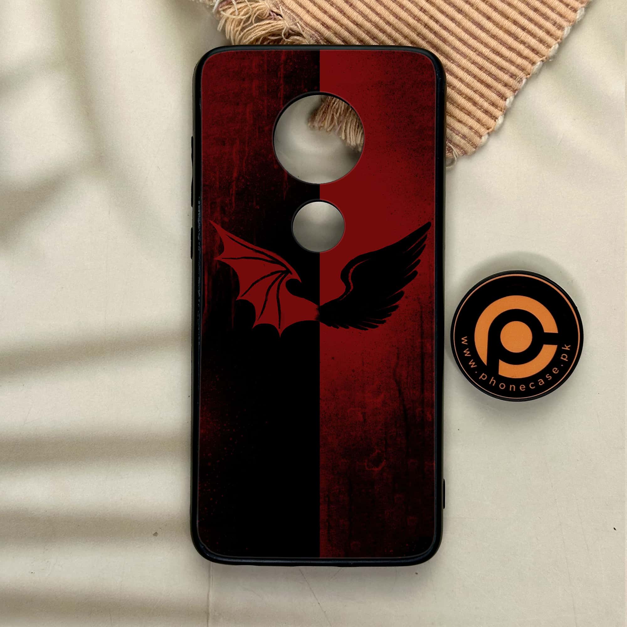 Moto G7 - Angel Wings 2.0 Series - Premium Printed Glass soft Bumper shock Proof Case