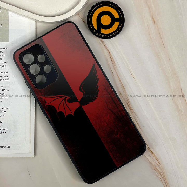 Samsung Galaxy A32 4G- Angel Wings 2.0 Series Design  - Premium Printed Glass soft Bumper shock Proof Case  CS-19062