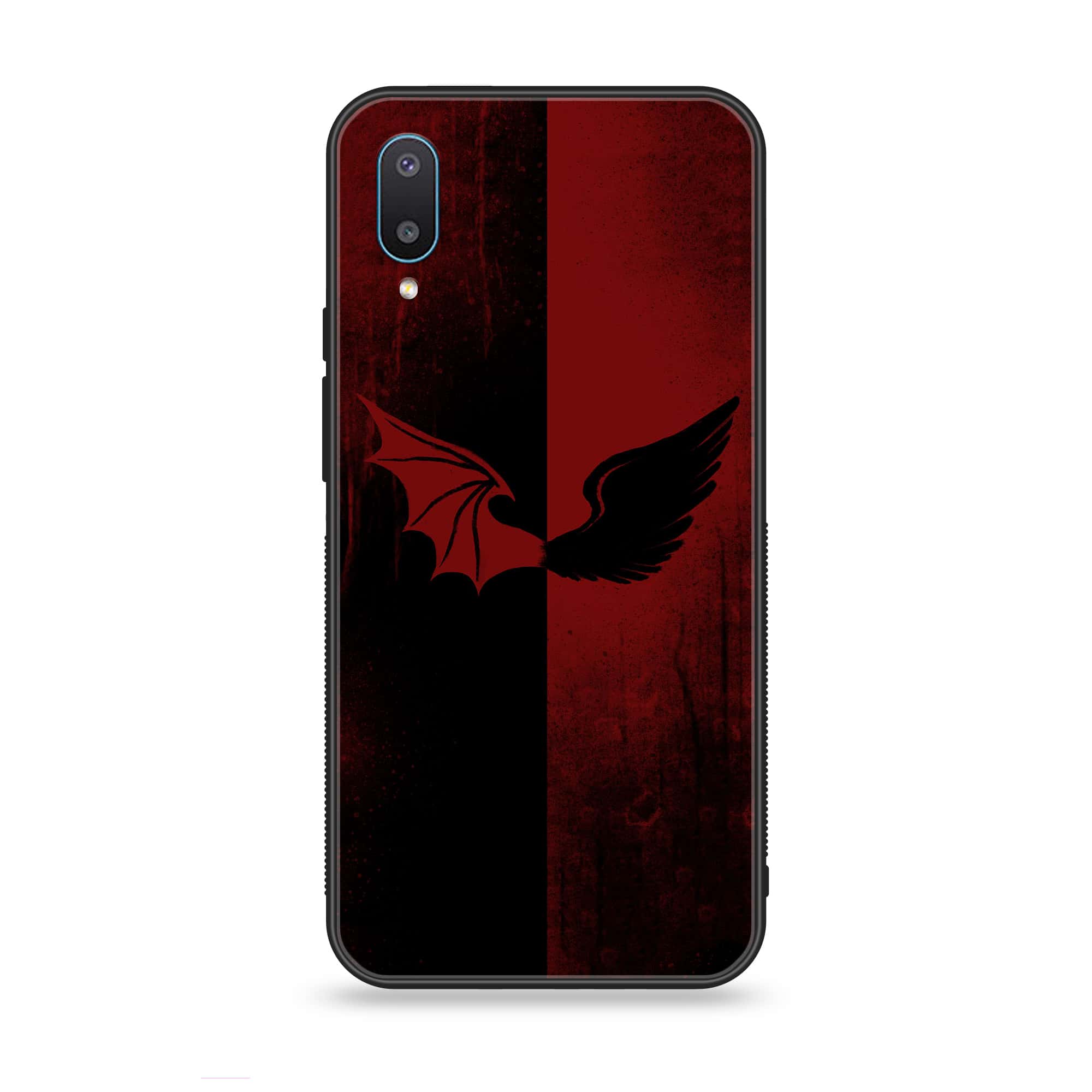 Samsung Galaxy A02 - Angel Wings 2.0 Series - Premium Printed Glass soft Bumper shock Proof Case