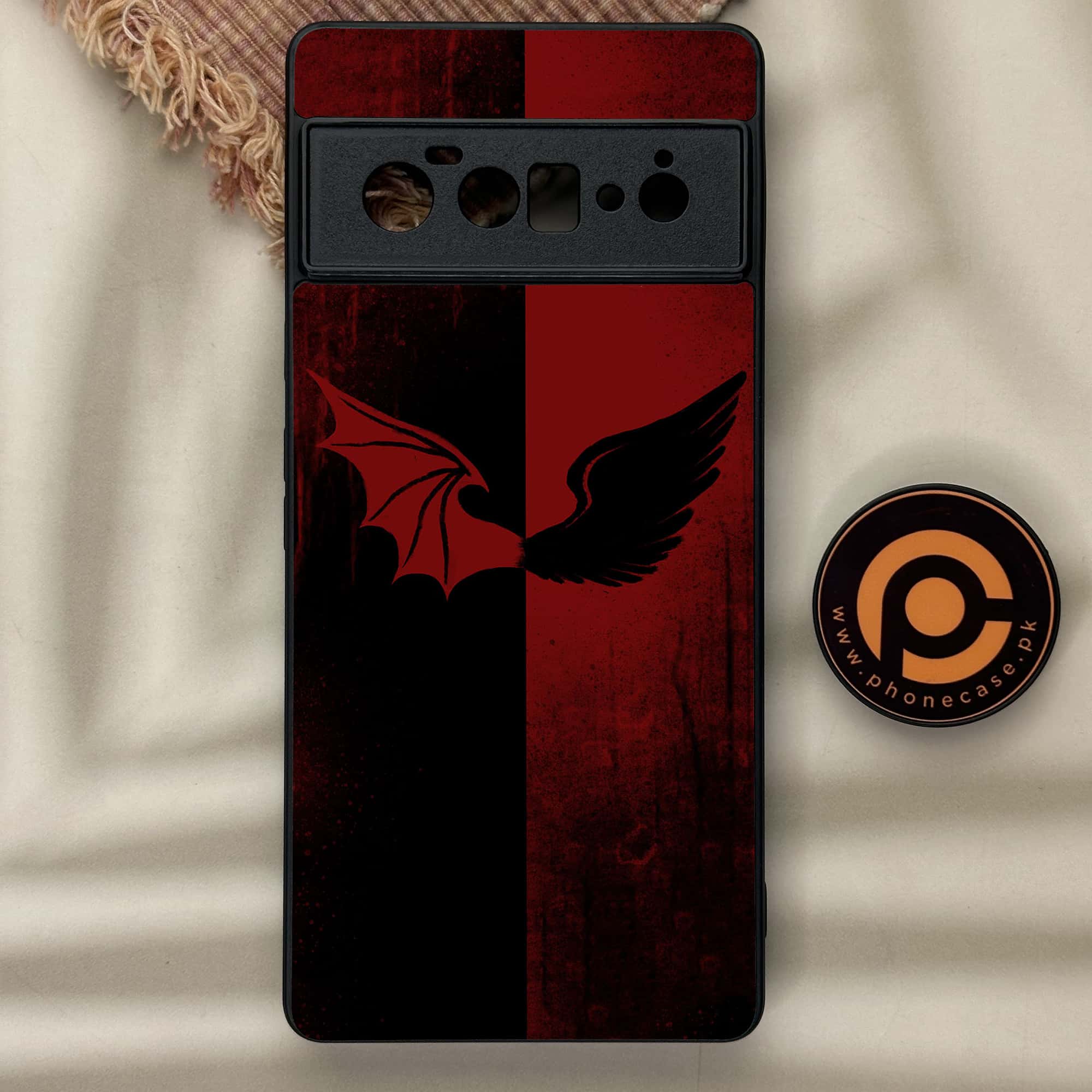 Google Pixel 6 Pro- Angel Wings 2.0 Series - Premium Metal Printed soft Bumper Shock Proof Case