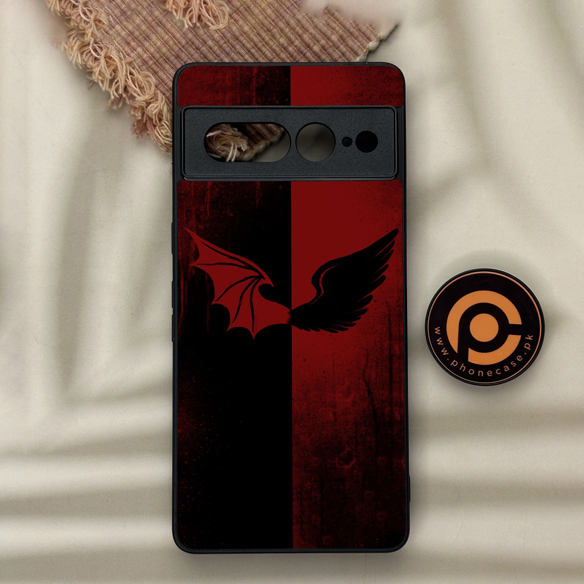Google Pixel 7 Pro - Angel Wings 2.0 Series - Premium Metal Printed soft Bumper Shock Proof Case