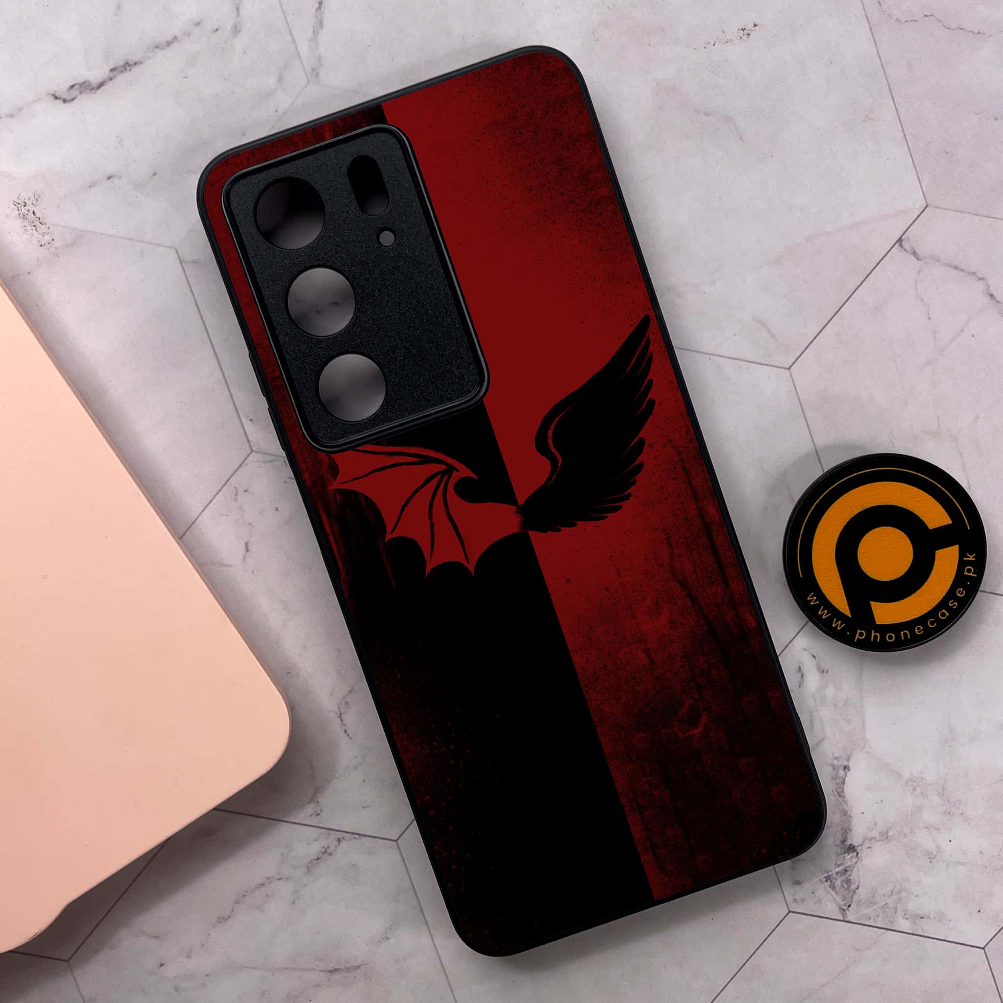 Realme C75x 4G - Angel Wings 2.0 Series - Premium Metal Printed soft Bumper shock Proof Case