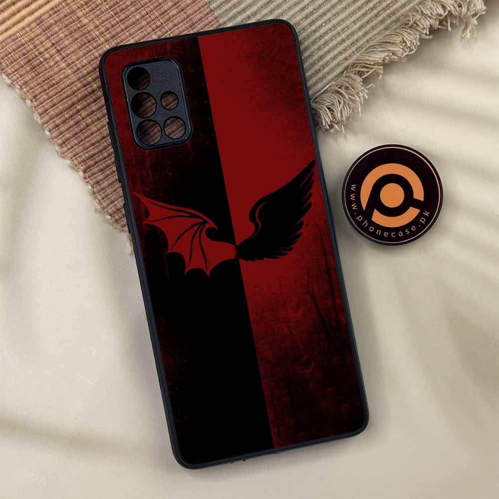 Samsung Galaxy A71 -  Angel Wings 2.0  Series - Premium Metal Printed soft Bumper shock Proof Case