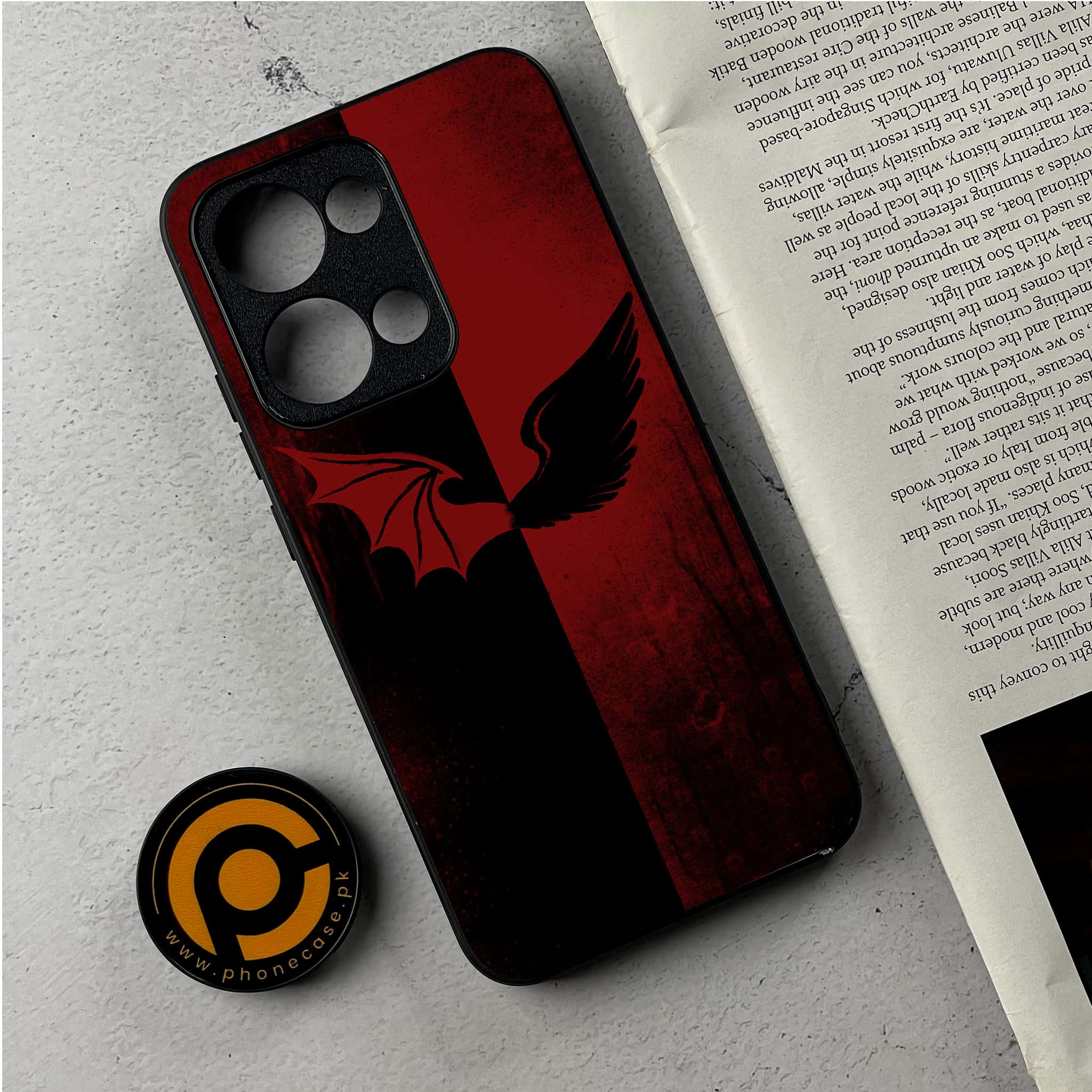 Oppo Reno 13 - Angel Wings 2.0 Series - Premium Metal Printed Soft Bumper Shockproof Case