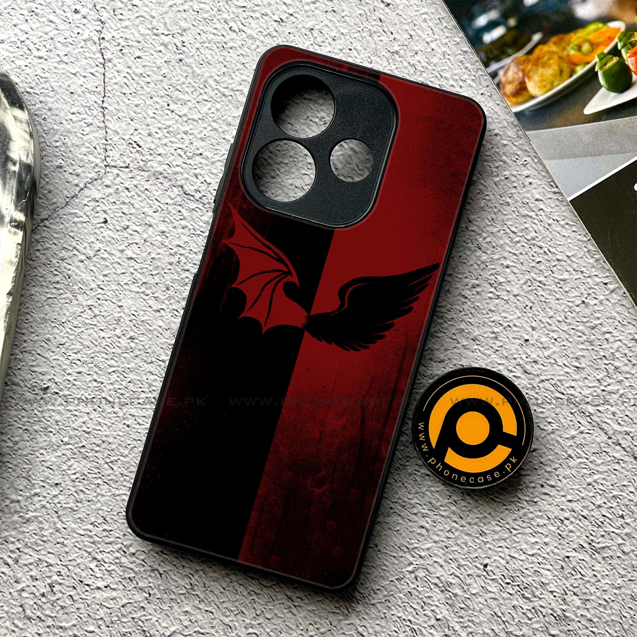 Oppo A5 Pro - Angel Wings 2.0 Series - Premium Metal Printed soft Bumper shock Proof Case