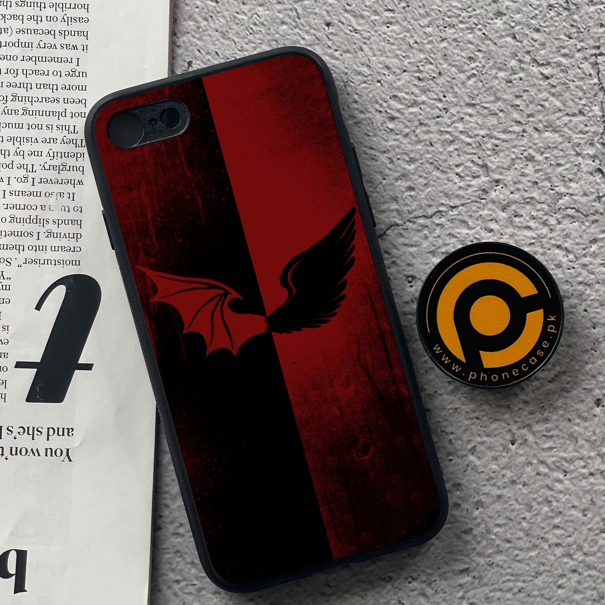 iPhone 7 / 8 - Angel wings 2.0 Series - Premium Printed Glass soft Bumper shock Proof Case