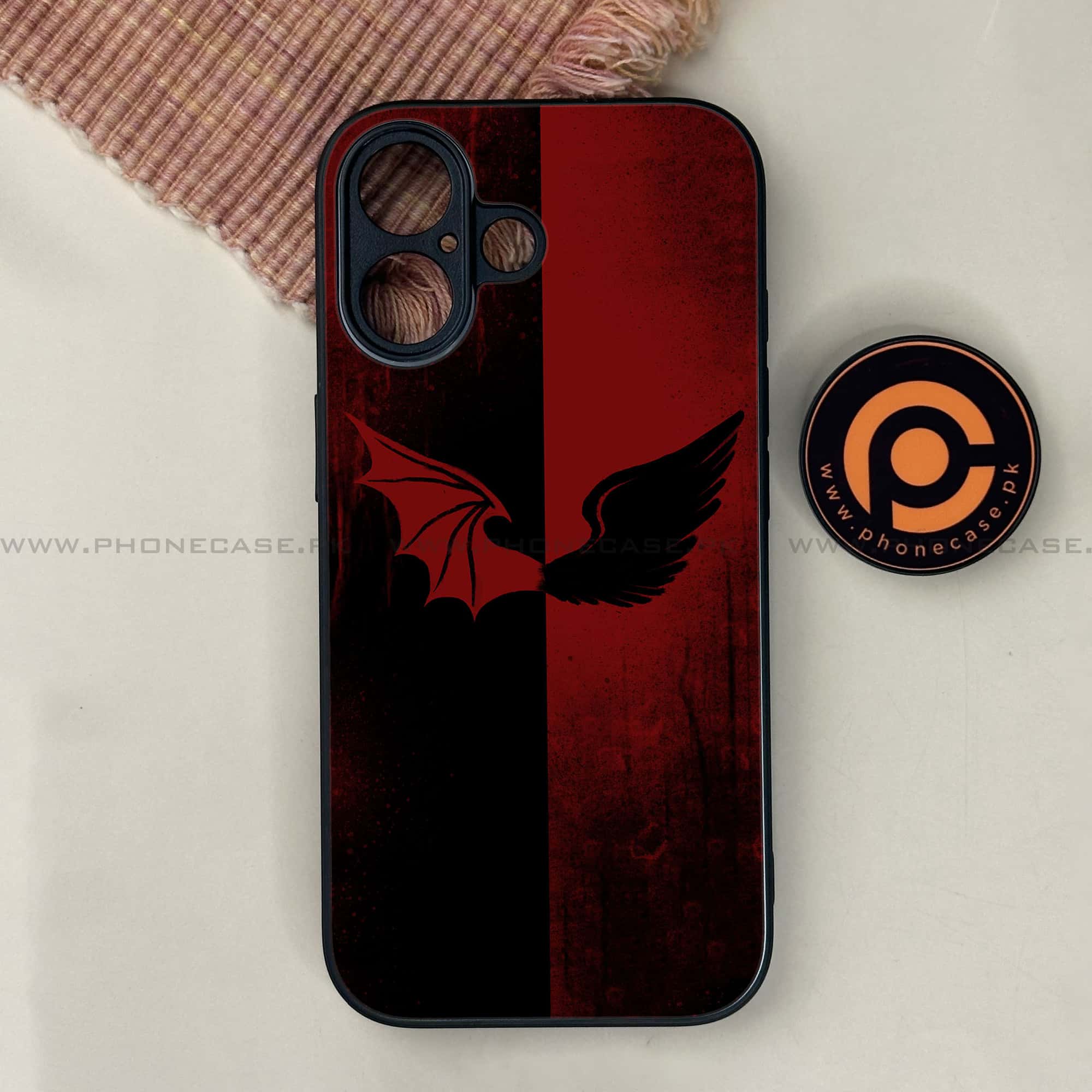iPhone 17 - Angel Wings 2.0 Series - Premium Printed Glass soft Bumper shock Proof Case