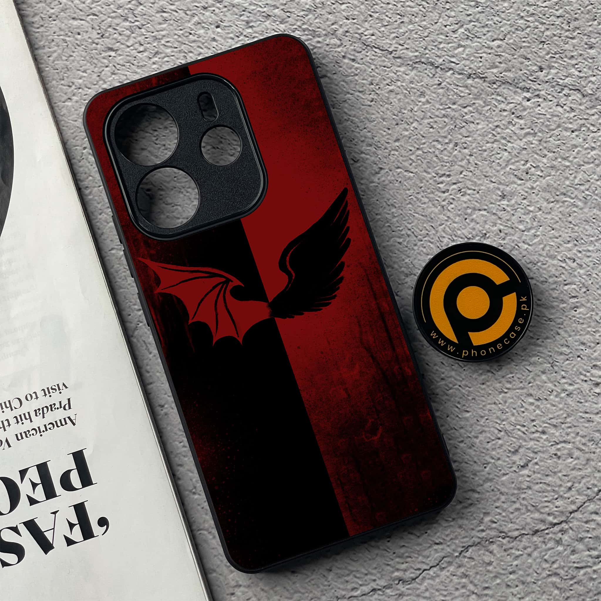 Xiaomi Redmi Note 14 - Angel Wings 2.0 Series - Premium Printed Glass soft Bumper shock Proof Case