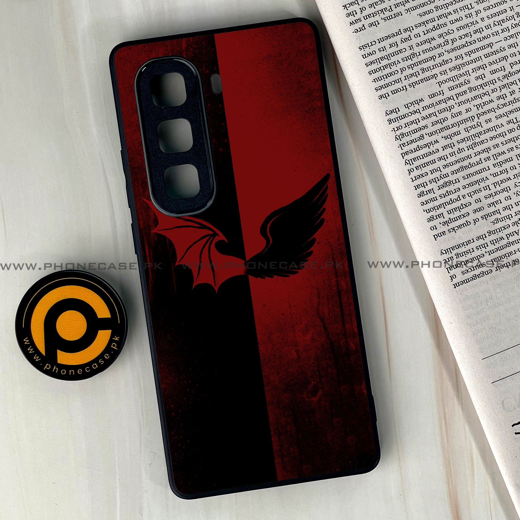 Infinix Hot 60i - Angel Wings 2.0 Series - Premium Metal Printed soft Bumper shock Proof Case