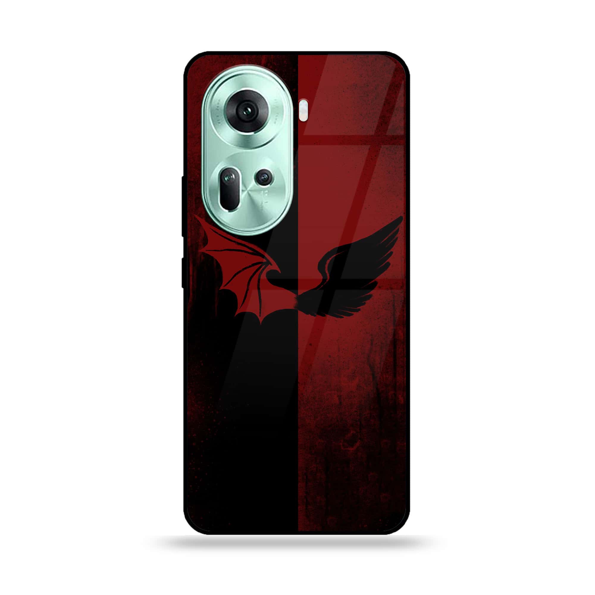 Oppo Reno 11 5G - Angel Wings 2.0 Series - Premium Printed Glass soft Bumper shock Proof Case