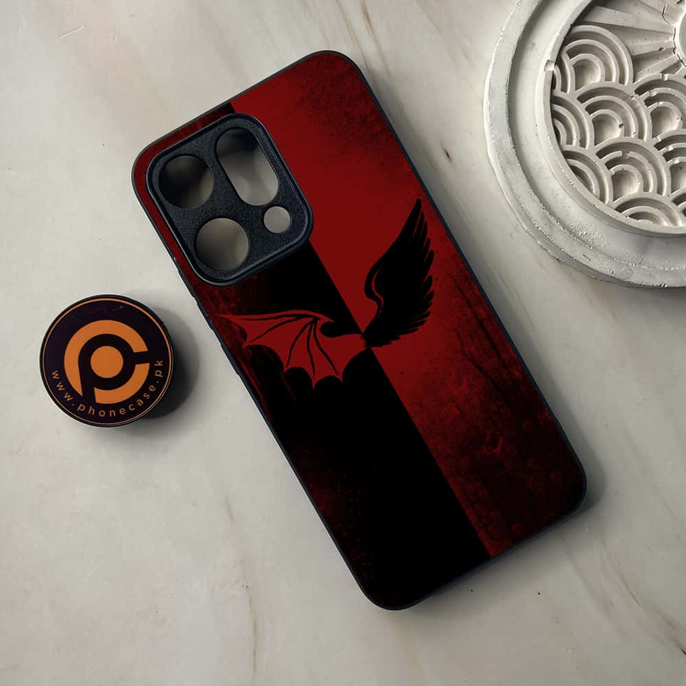 Oppo Reno 14 5G - Angel Wings 2.0 Series - Premium Metal Printed soft Bumper shock Proof Case