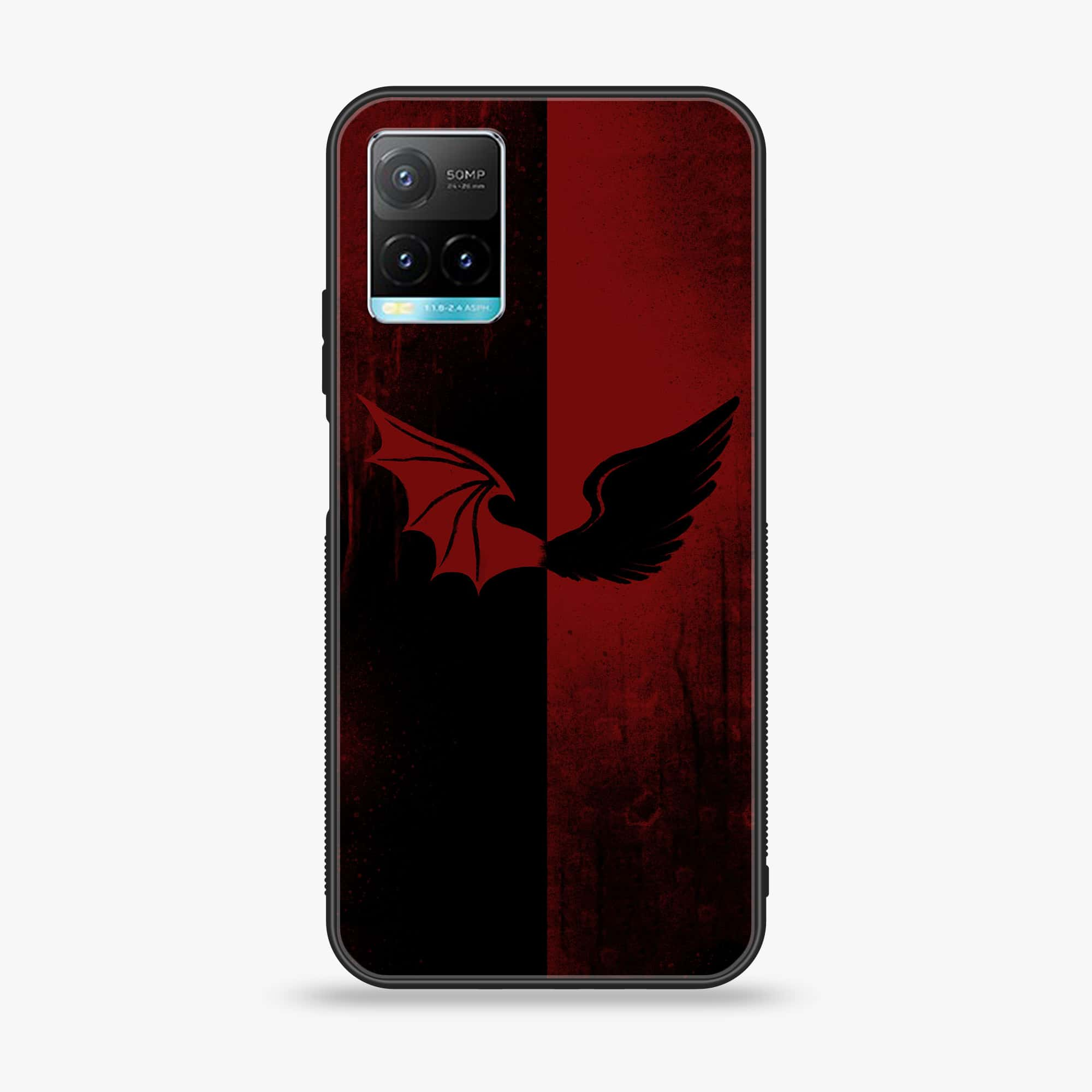 Vivo Y33T - Angel wings 2.0 Series - Premium Printed Glass soft Bumper shock Proof Case