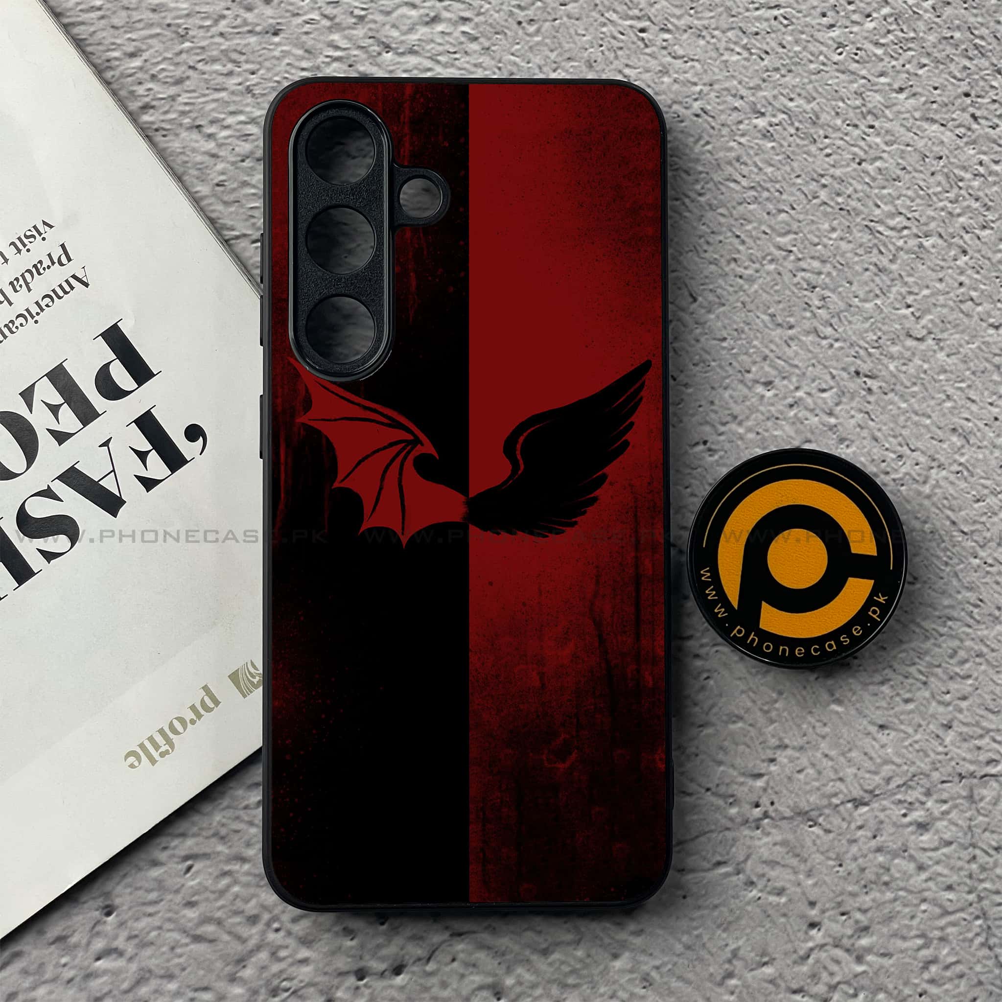 Samsung Galaxy S25 FE - Angel Wings 2.0 Series - Premium Metal Printed soft Bumper shock Proof Case