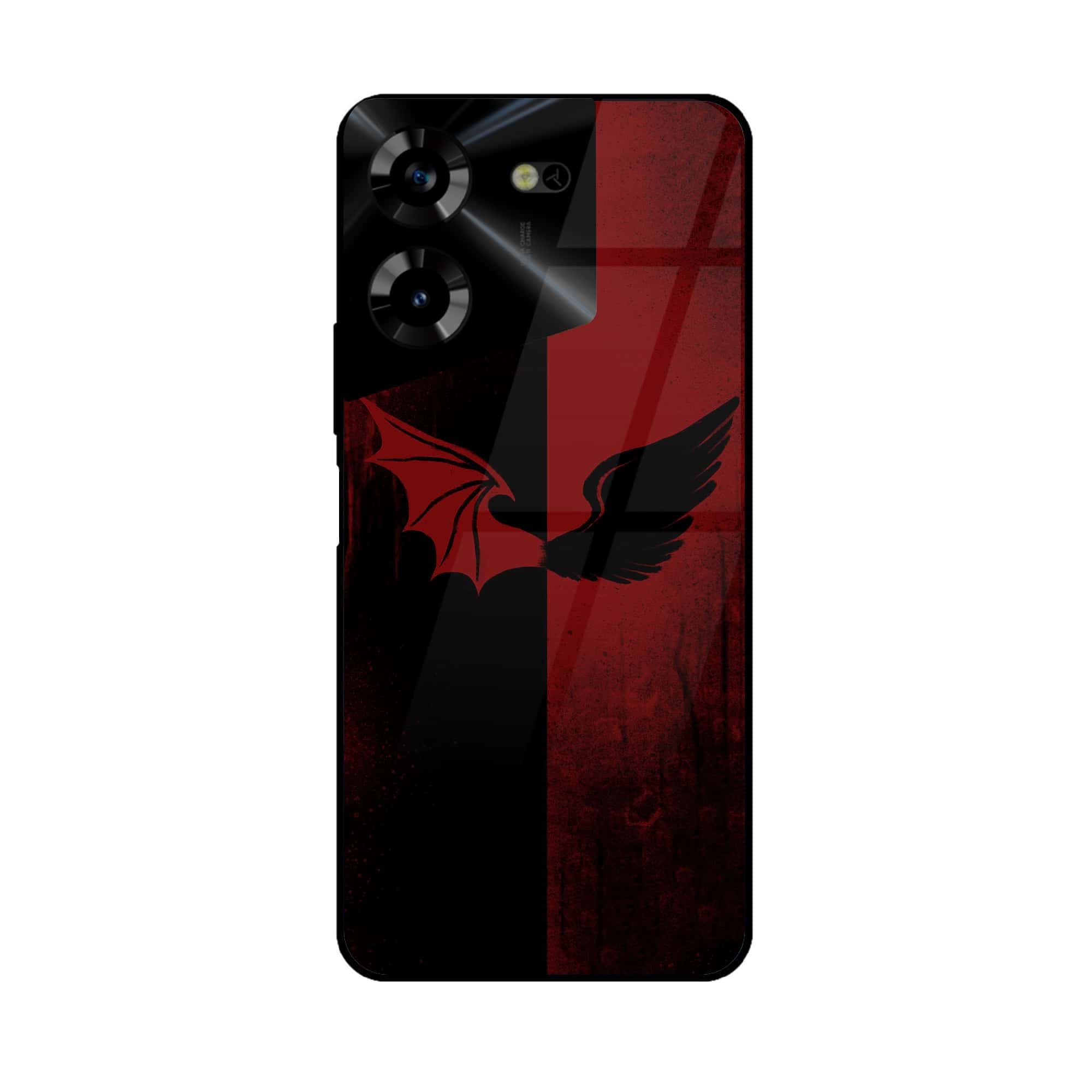 Tecno Pova 5 Pro - Angel wings 2.0 Series - Premium Printed Glass soft Bumper shock Proof Case