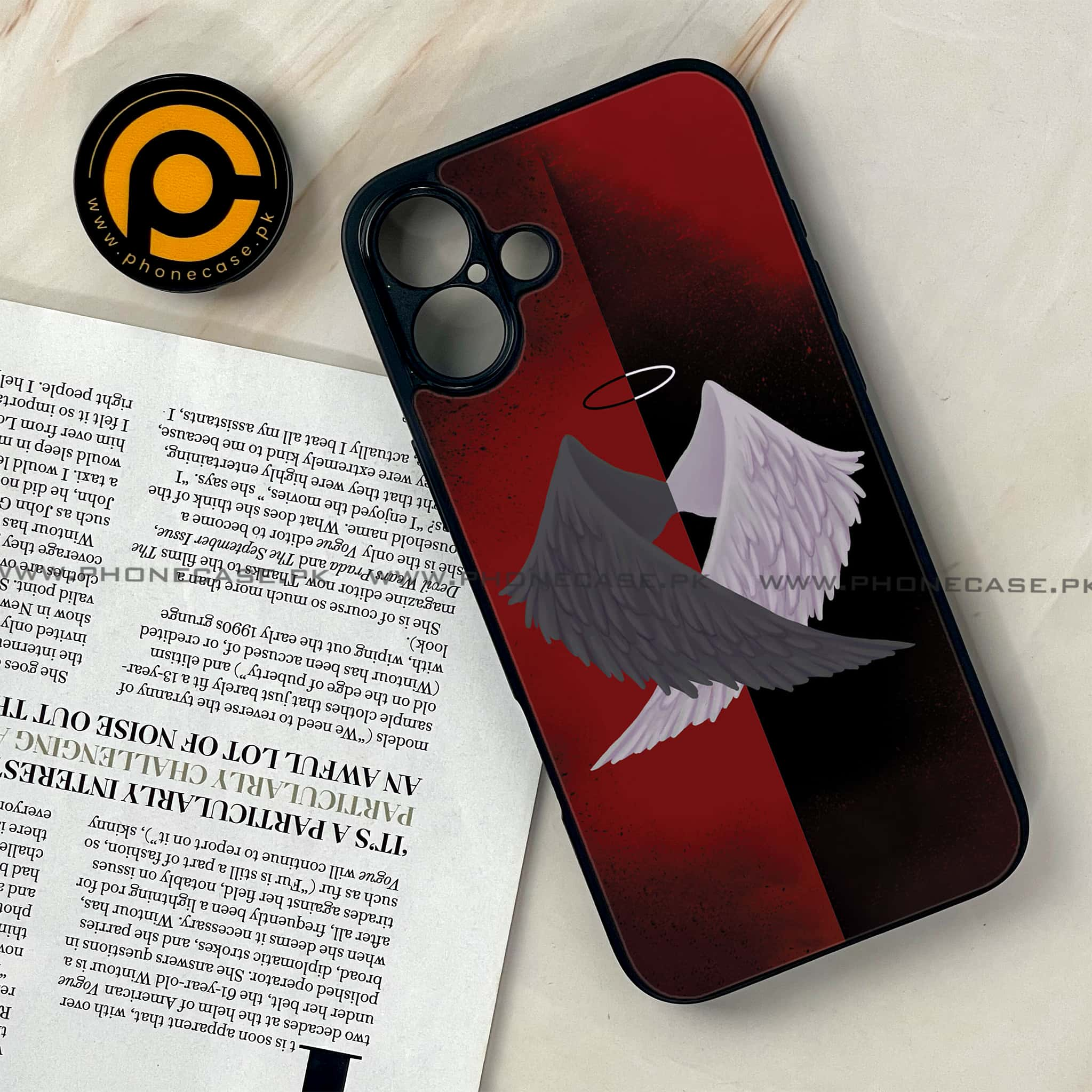 iPhone 16 Plus - Angel Wings 2.0 Series - Premium Printed Glass soft Bumper shock Proof Case