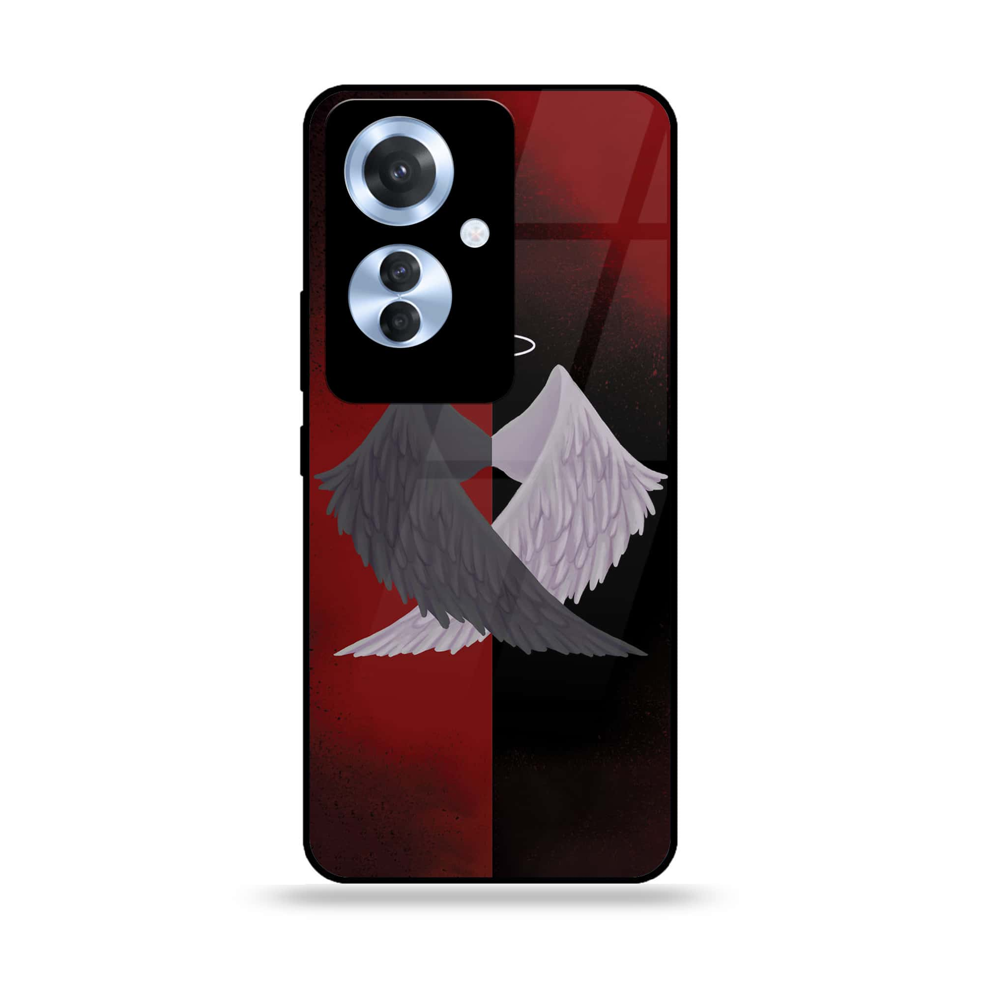 Oppo Reno 11F - Angel Wings 2.0 Series - Premium Printed Glass soft Bumper shock Proof Case