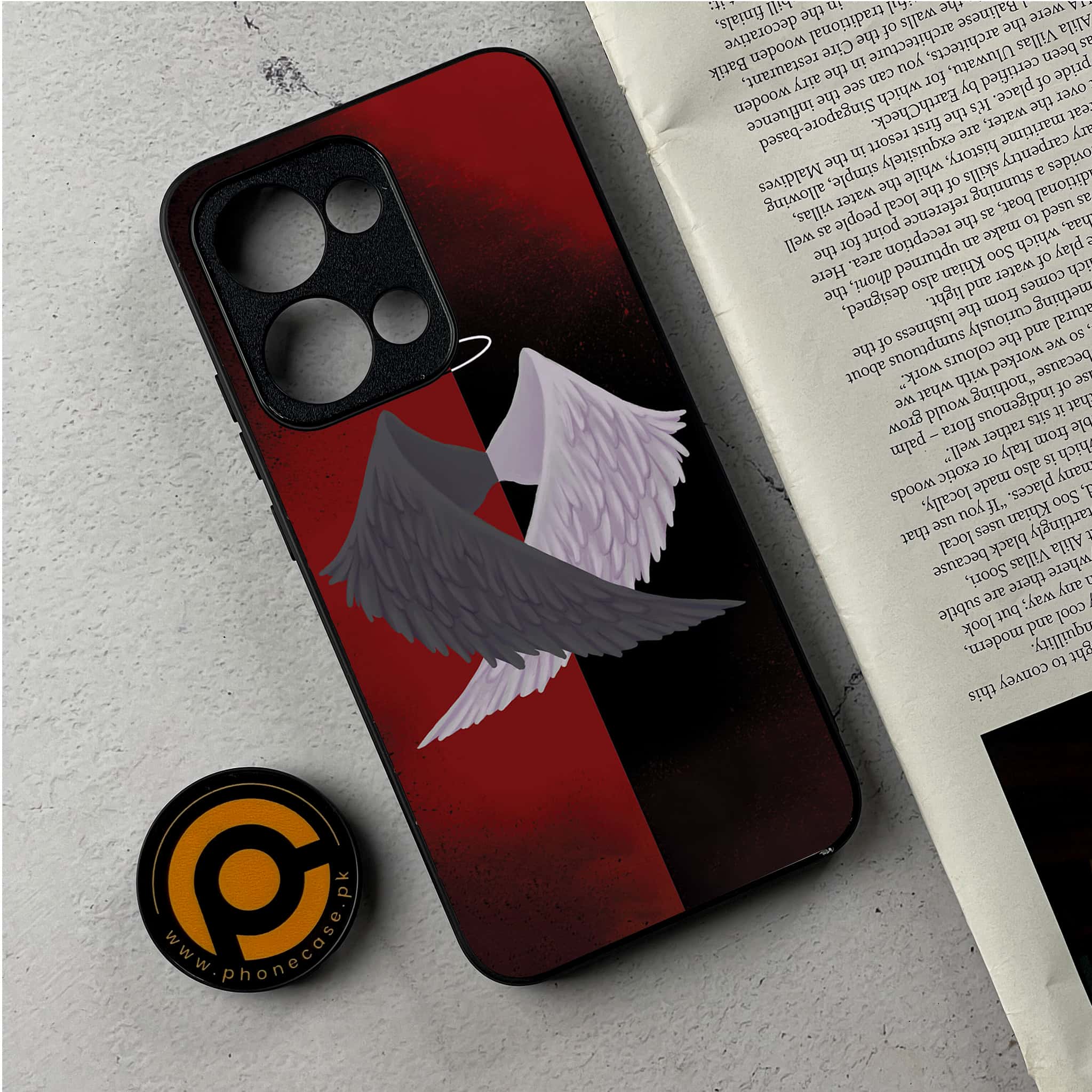 Oppo Reno 13 - Angel Wings 2.0 Series - Premium Metal Printed Soft Bumper Shockproof Case