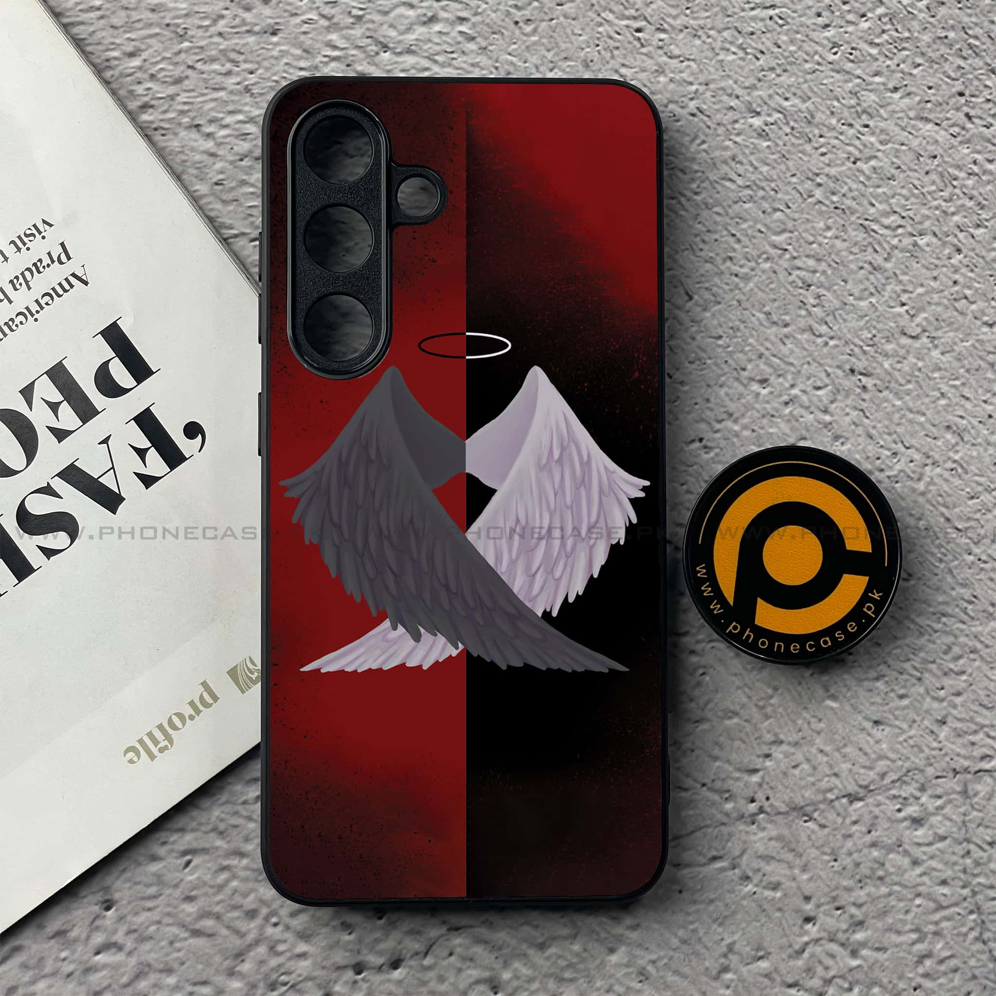 Samsung Galaxy S25 FE - Angel Wings 2.0 Series - Premium Metal Printed soft Bumper shock Proof Case