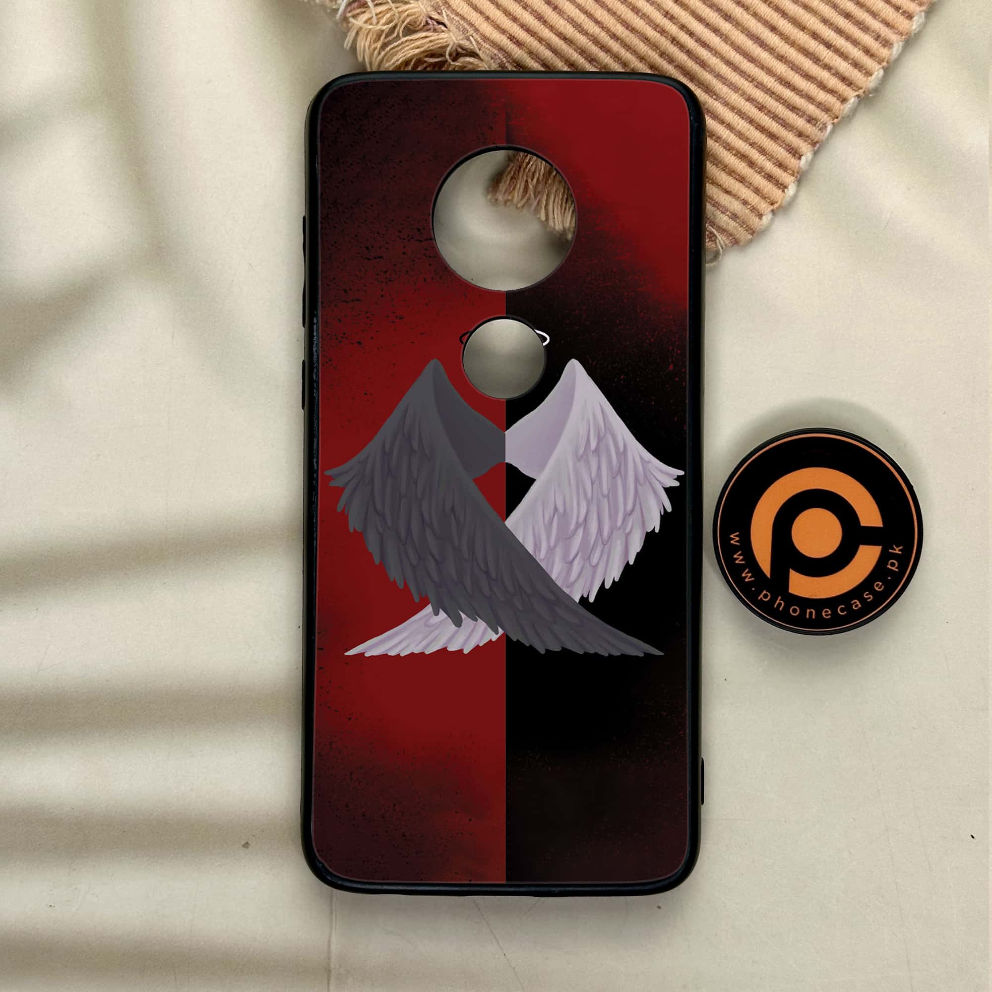 Moto G7 - Angel Wings 2.0 Series - Premium Printed Glass soft Bumper shock Proof Case