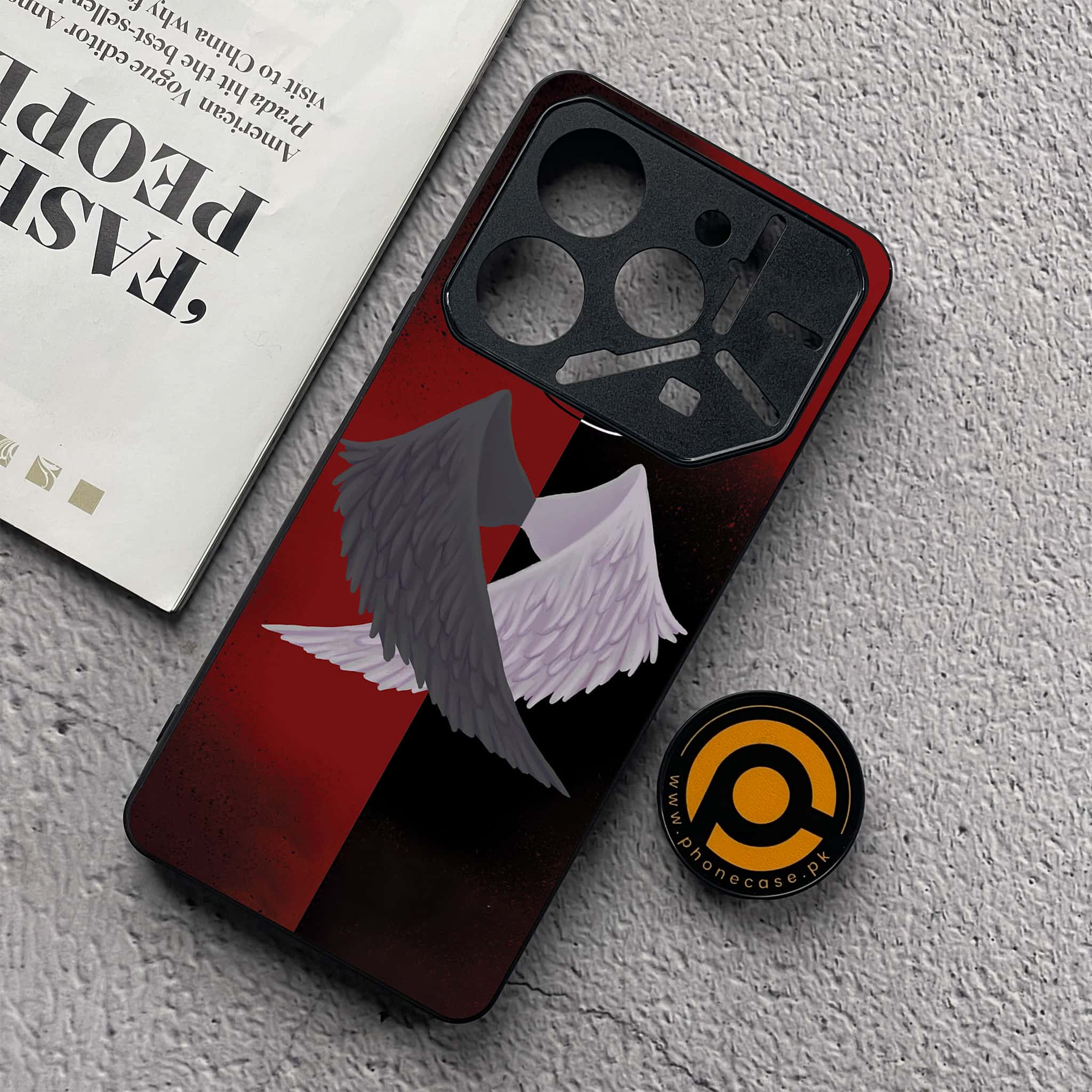 Tecno Pova 6 Neo - Angel Wings 2.0 Series - Premium Metal  Printed soft Bumper shock Proof Case