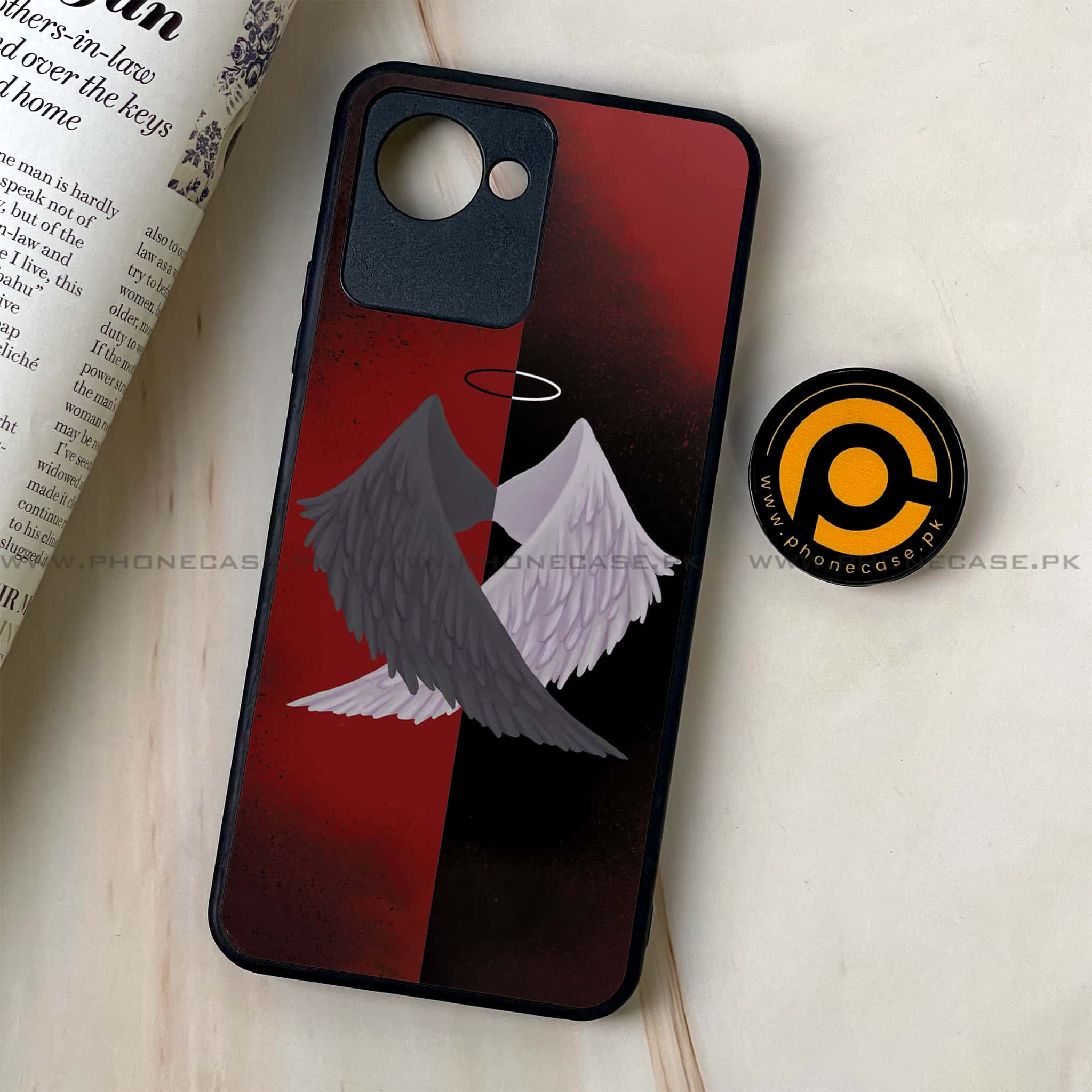 Realme C30 - Angel Wings 2.0 Series - Premium Printed Glass soft Bumper shock Proof Case