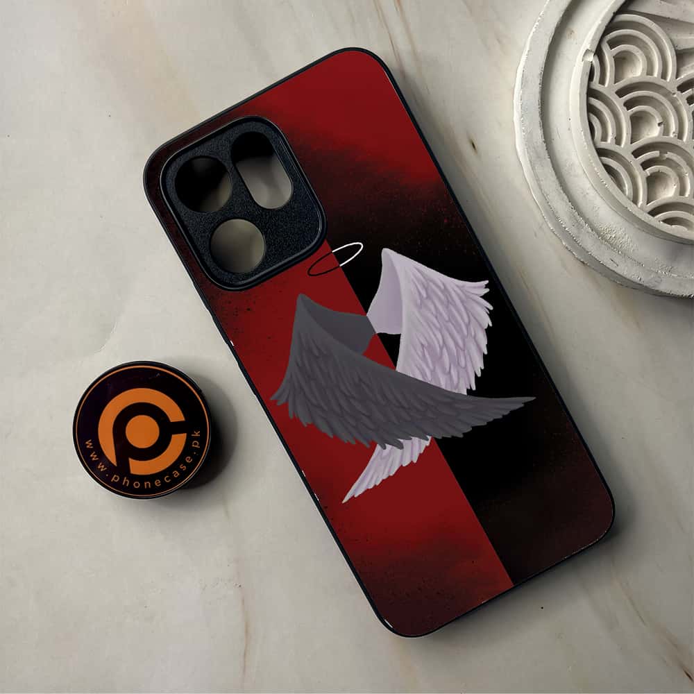 Oppo Reno 14F - Angel Wings 2.0 Series - Premium Metal Printed Soft Bumper Shockproof Case