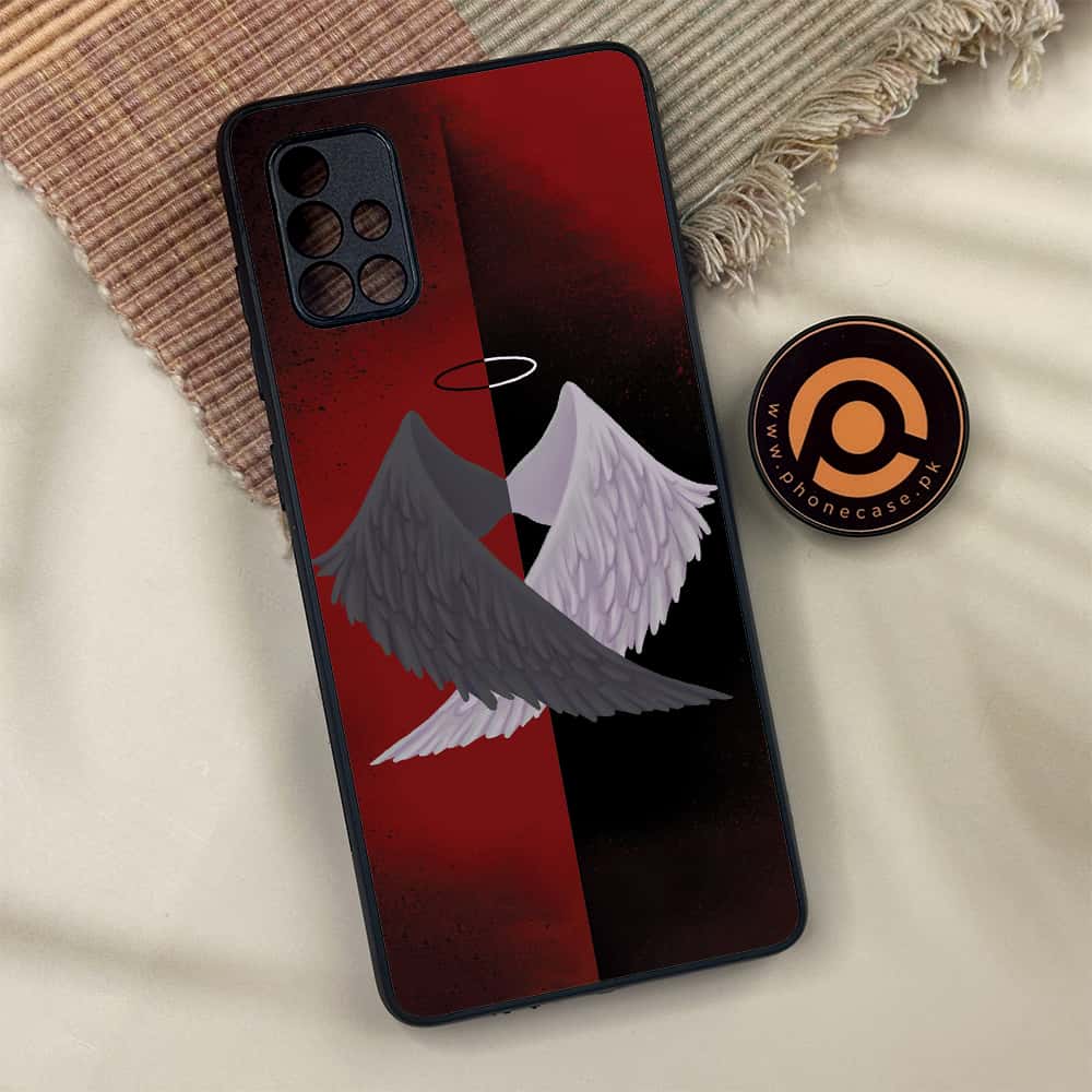 Samsung Galaxy A71 -  Angel Wings 2.0  Series - Premium Metal Printed soft Bumper shock Proof Case