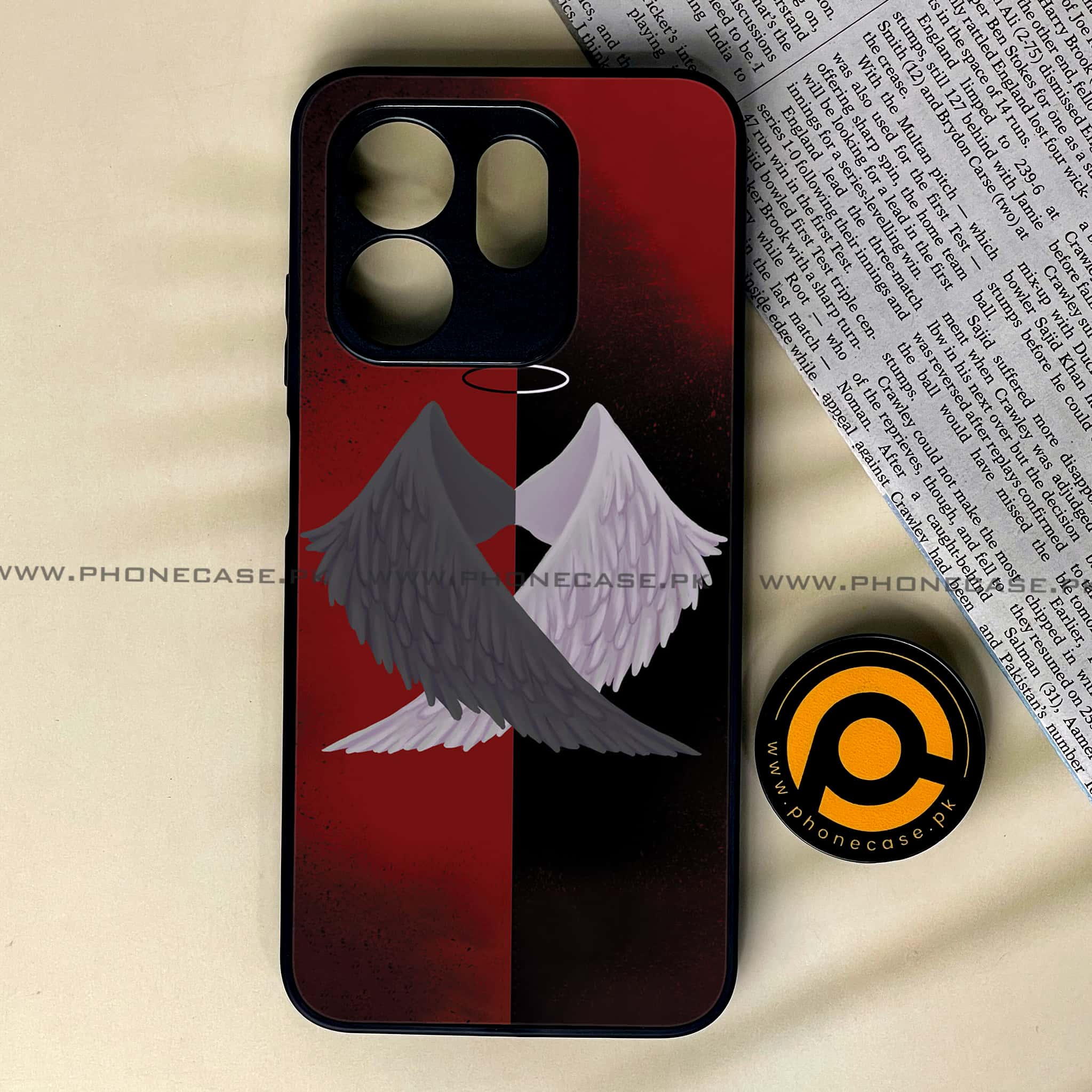 Infinix Smart 9 HD - Angel Wings 2.0 Series - Premium Metal Printed soft Bumper shock Proof Case