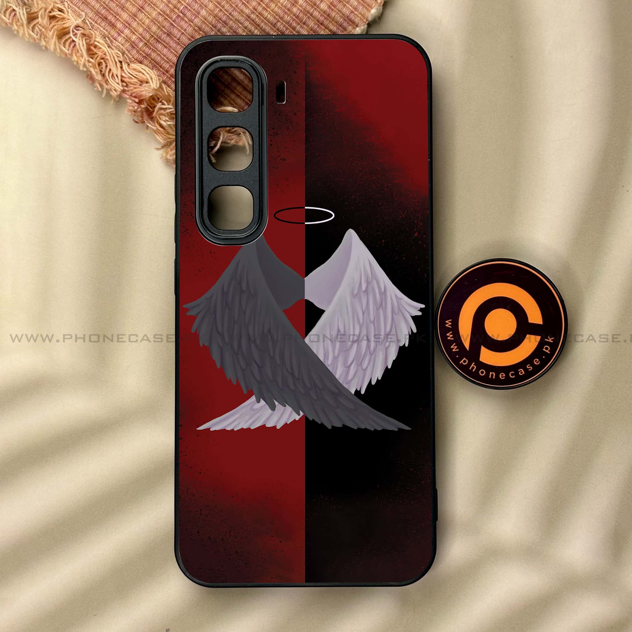 Infinix Hot 60 Pro - Angel Wings 2.0 Series - Premium Metal Printed soft Bumper shock Proof Case