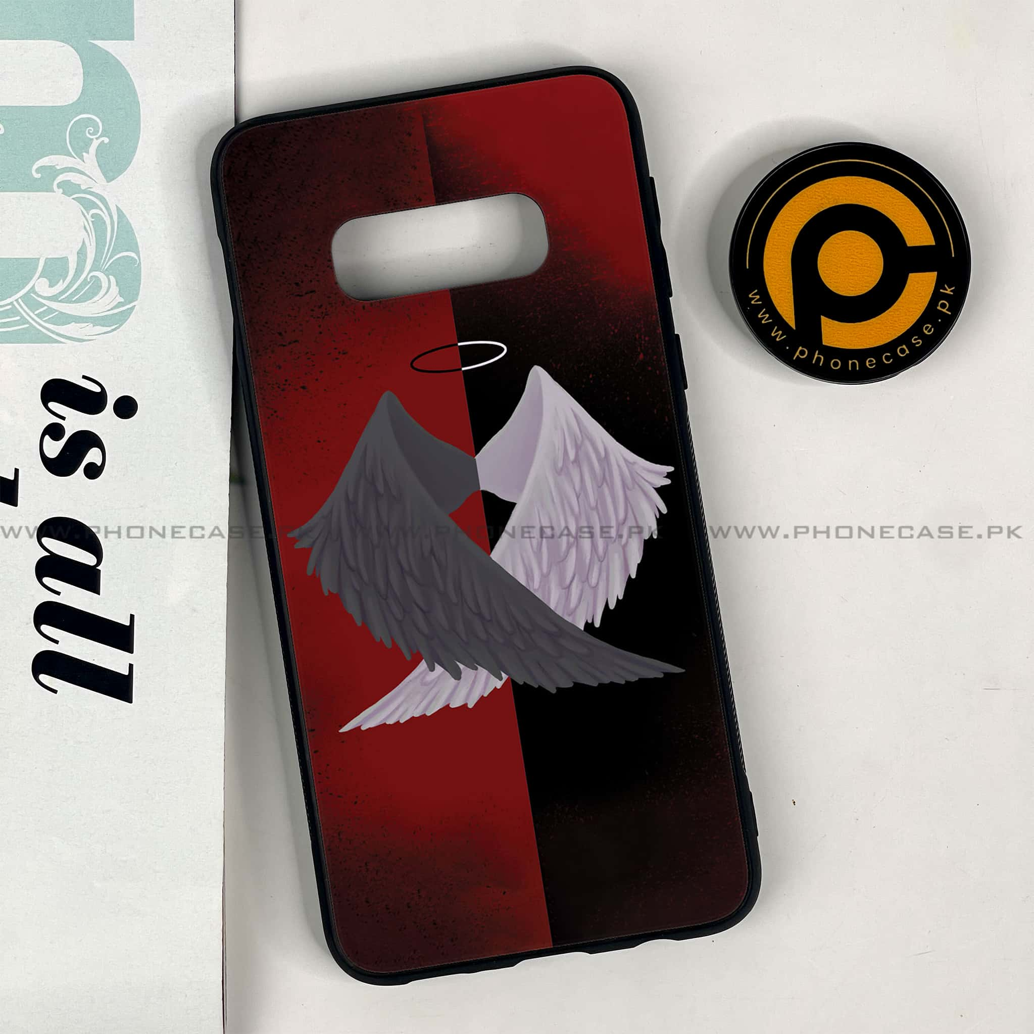 Galaxy S10e - Angel Wings 2.0 Series - Premium Printed Glass soft Bumper shock Proof Case