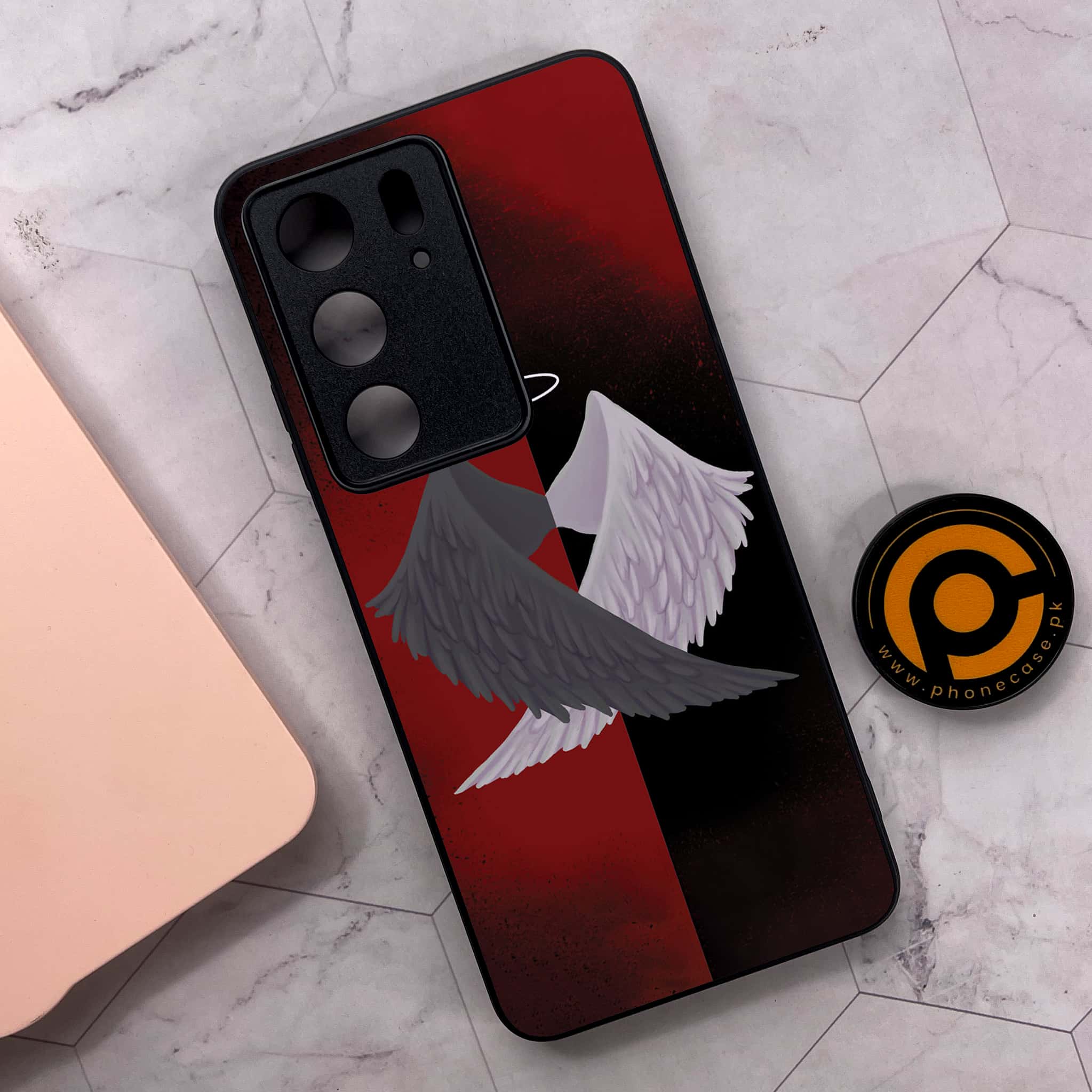 Realme C75x 4G - Angel Wings 2.0 Series - Premium Metal Printed soft Bumper shock Proof Case