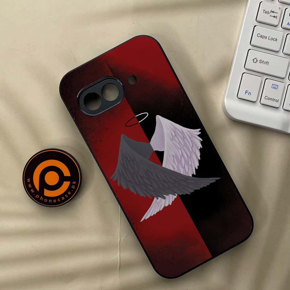 Google Pixel 9a - Angel Wings 2.0 Series - Premium Metal Printed soft Bumper Shock Proof Case