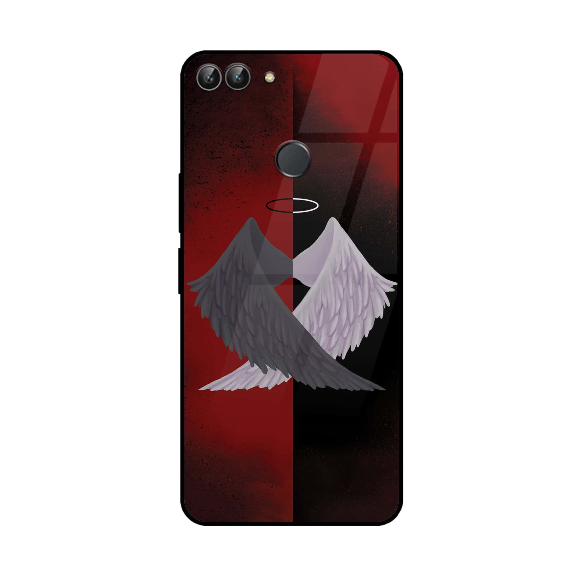 Huawei P Smart - Angel Wings 2.0 Series - Premium Printed Glass soft Bumper shock Proof Case