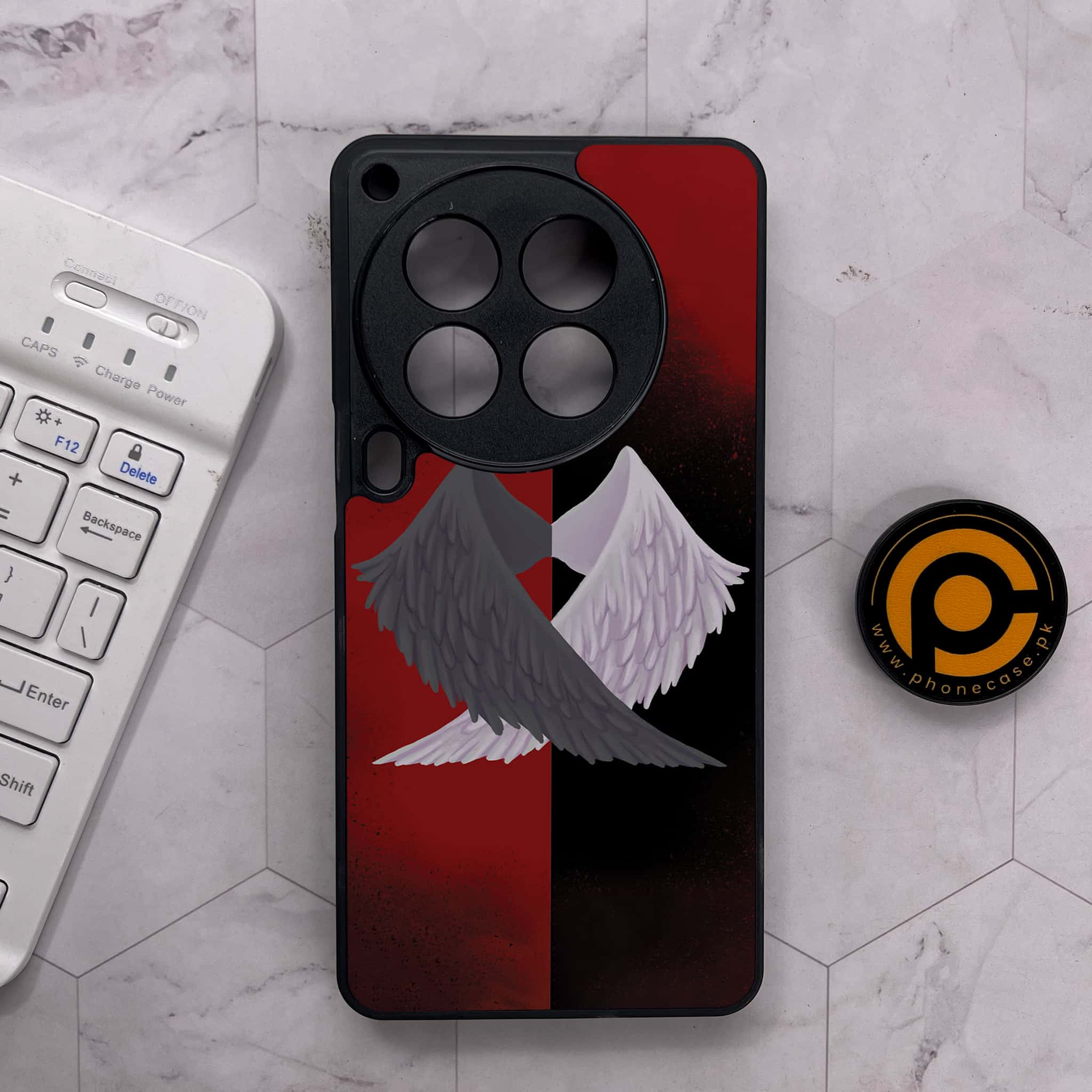 Tecno Camon 30 Premier - Angel Wings 2.0 Series - Premium Metal Printed soft Bumper shock Proof Case