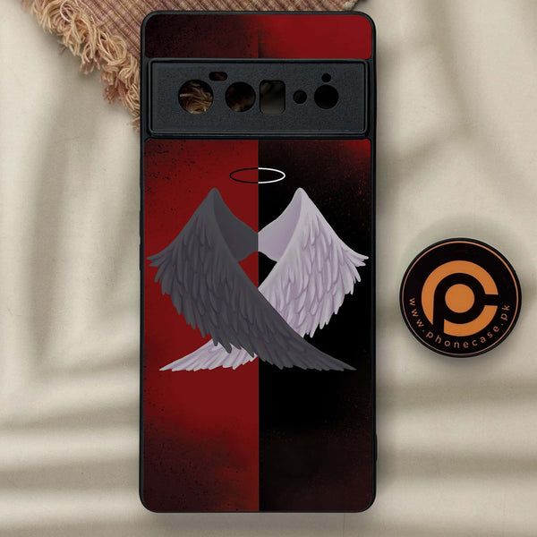 Google Pixel 6 Pro- Angel Wings 2.0 Design 7  - Premium Metal Printed soft Bumper Shock Proof Case  CS-42280