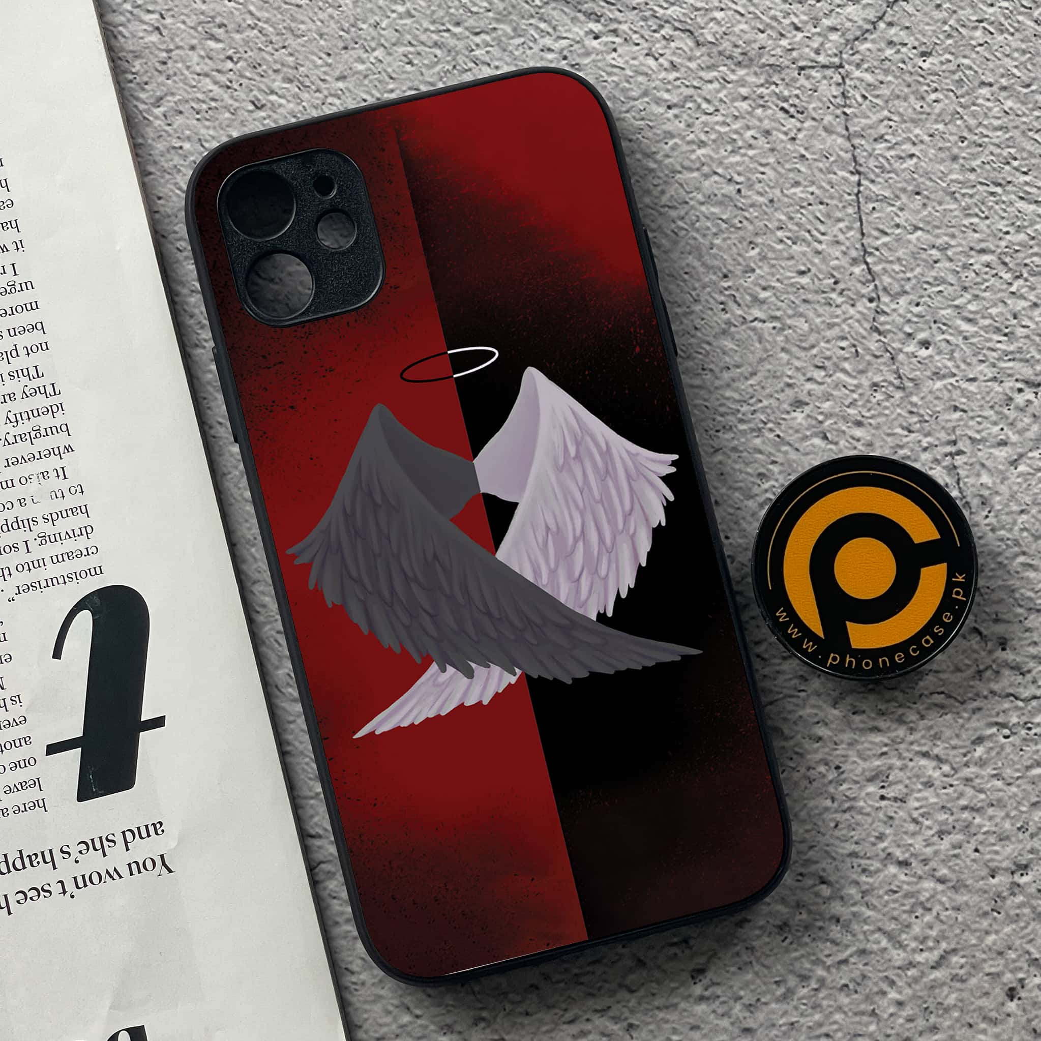 iPhone 11 Angel Wing 2.0  Series  Premium Printed Glass soft Bumper shock Proof Case