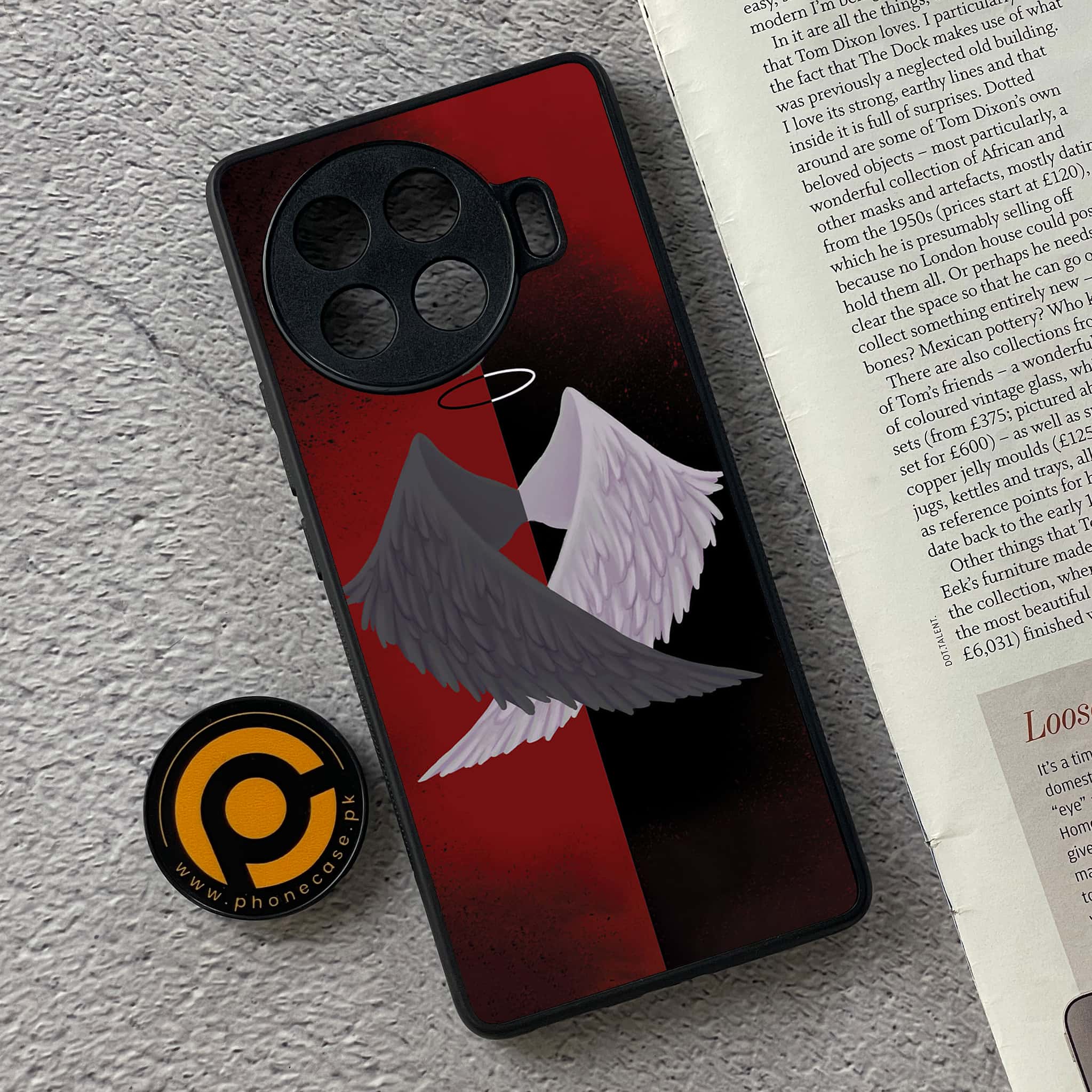 Tecno Spark 20 pro plus - Angel Wings 2.0 Series - Premium Printed Glass soft Bumper shock Proof Case