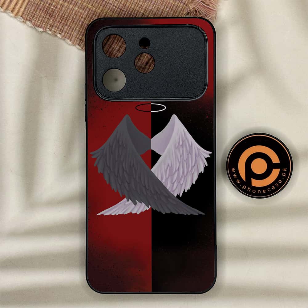 Tecno Spark 40 - Angel Wings 2.0 Series - Premium Metal Printed soft Bumper shock Proof Case