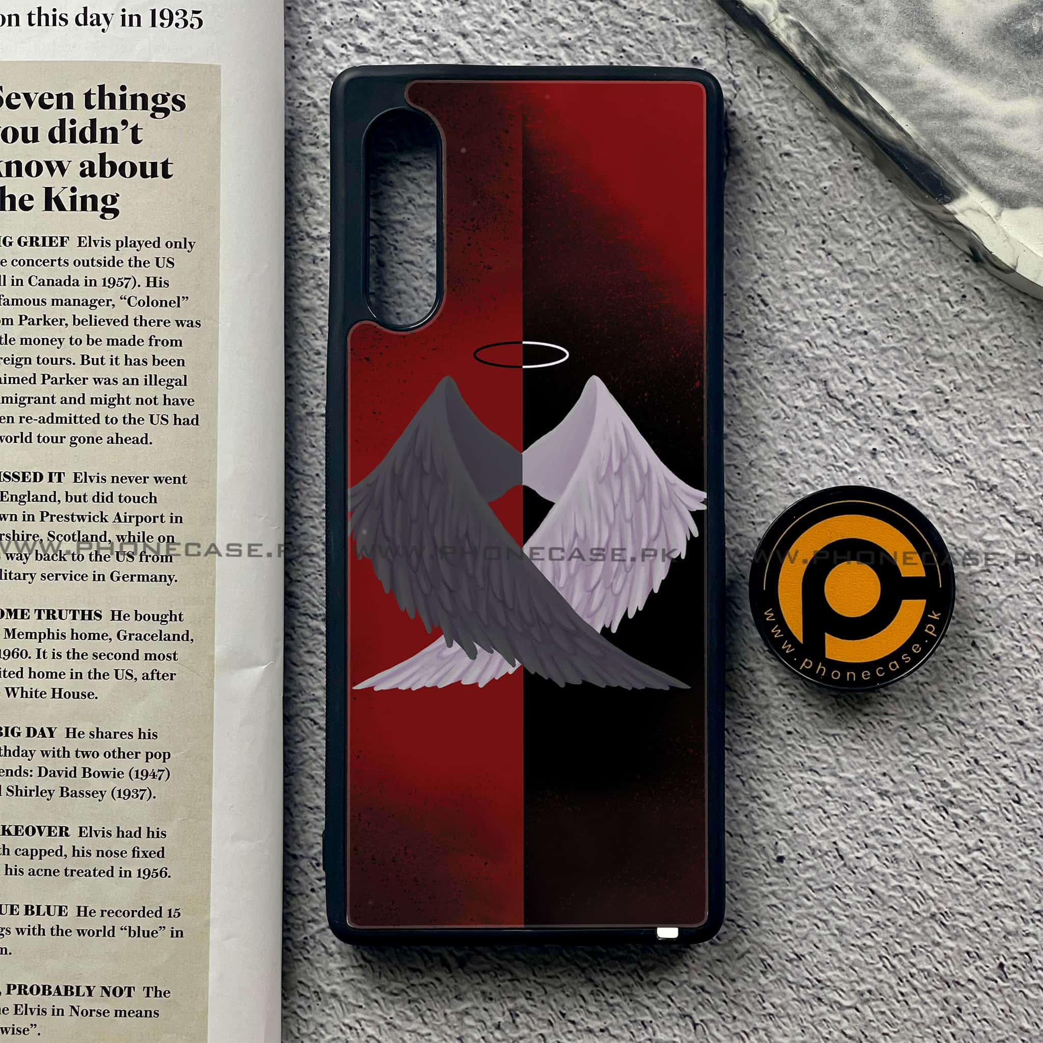 LG Velvet - Angel Wings 2.0 Series - Premium Printed Glass soft Bumper shock Proof Case