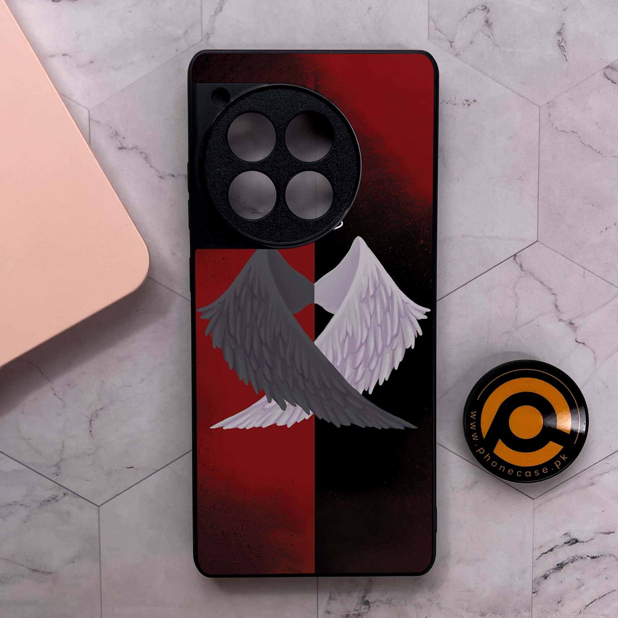 OnePlus 12R - Angel Wings 2.0 Series - Premium Metal Printed soft Bumper shock Proof Case