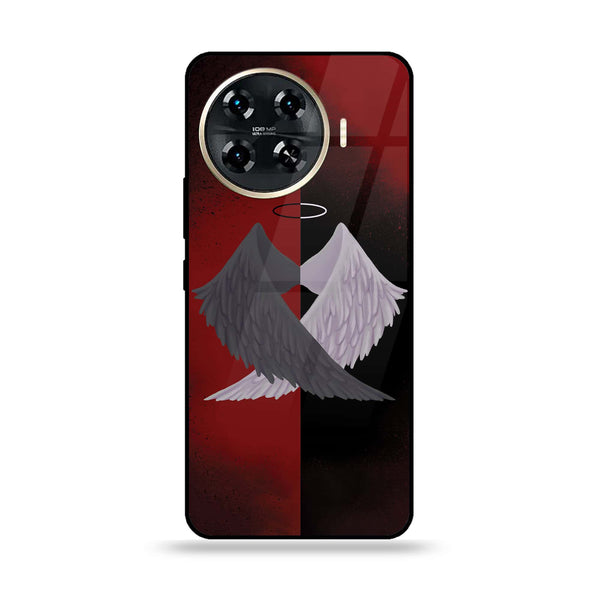 Tecno Spark 20 pro plus - Angel Wings 2.0 Design 7 - Premium Printed Glass soft Bumper shock Proof Case CS-18453