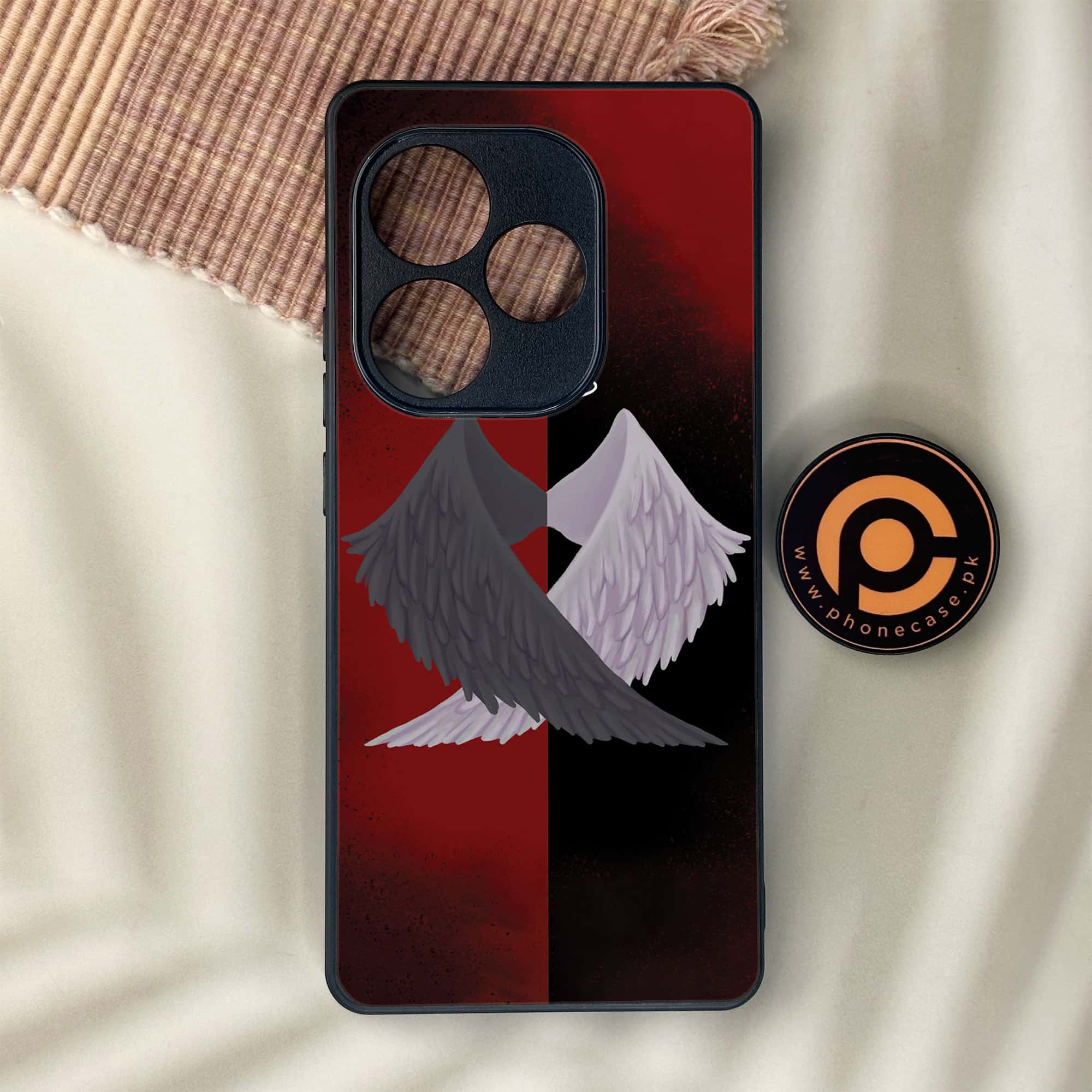 Realme GT 6 - Angel Wings 2.0 Series - Premium Metal Printed soft Bumper shock Proof Case