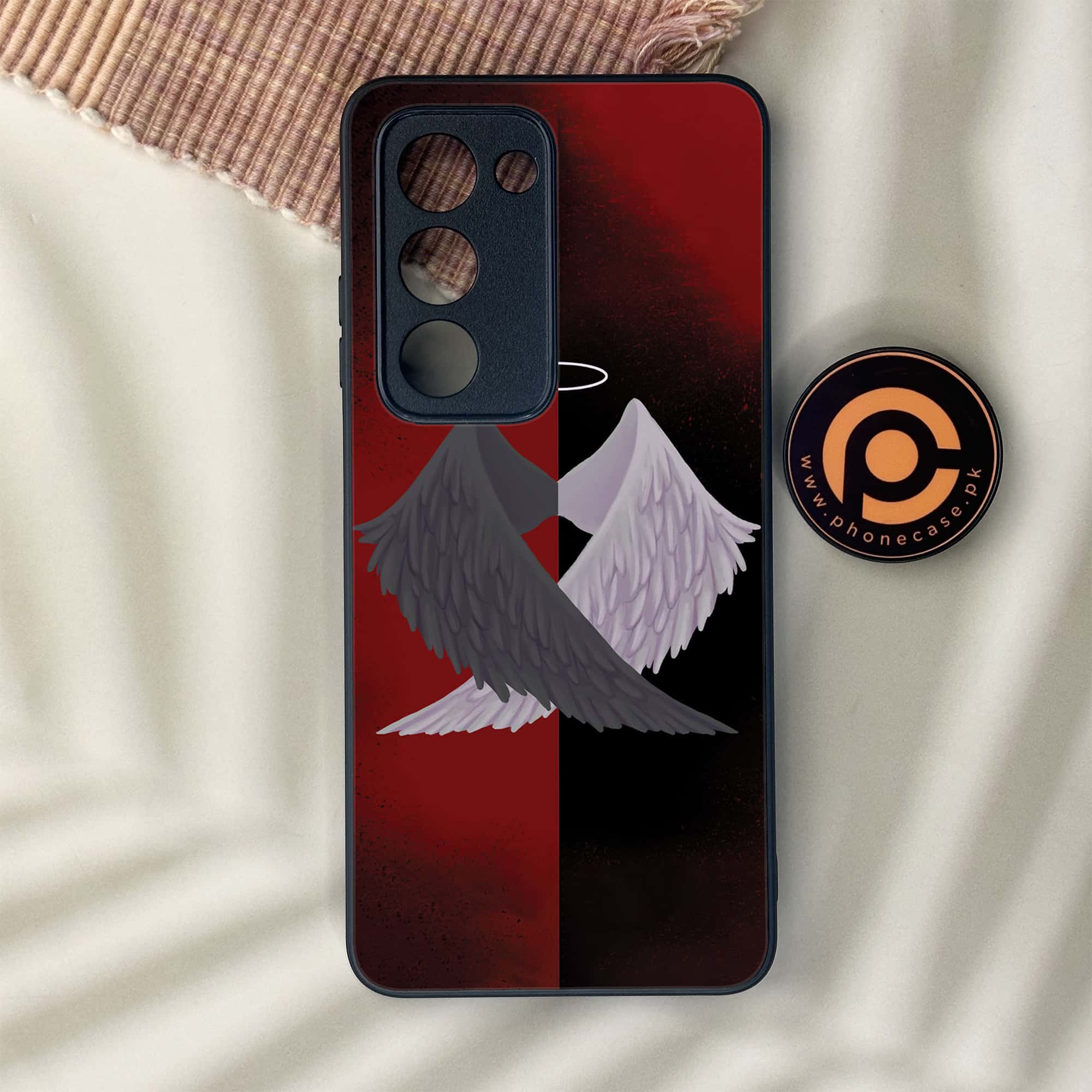 Oppo A5 2025 - Angel Wings 2.0 Series - Premium Metal Printed soft Bumper shock Proof Case