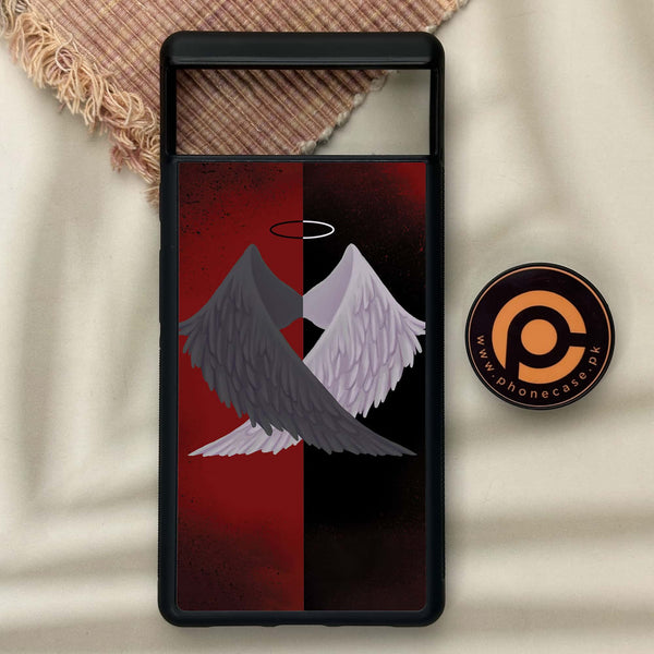 Google Pixel 6 - Angel Wings 2.0 Design 7 - Premium Metal Printed soft Bumper Shock Proof Case CS-22359